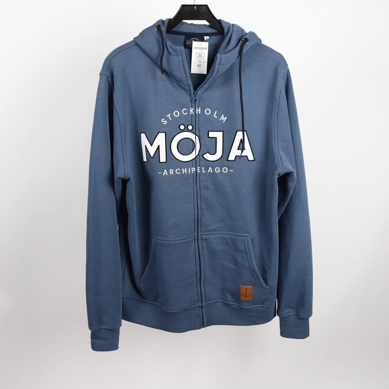 Hoodie, Möja, blå, stl. L