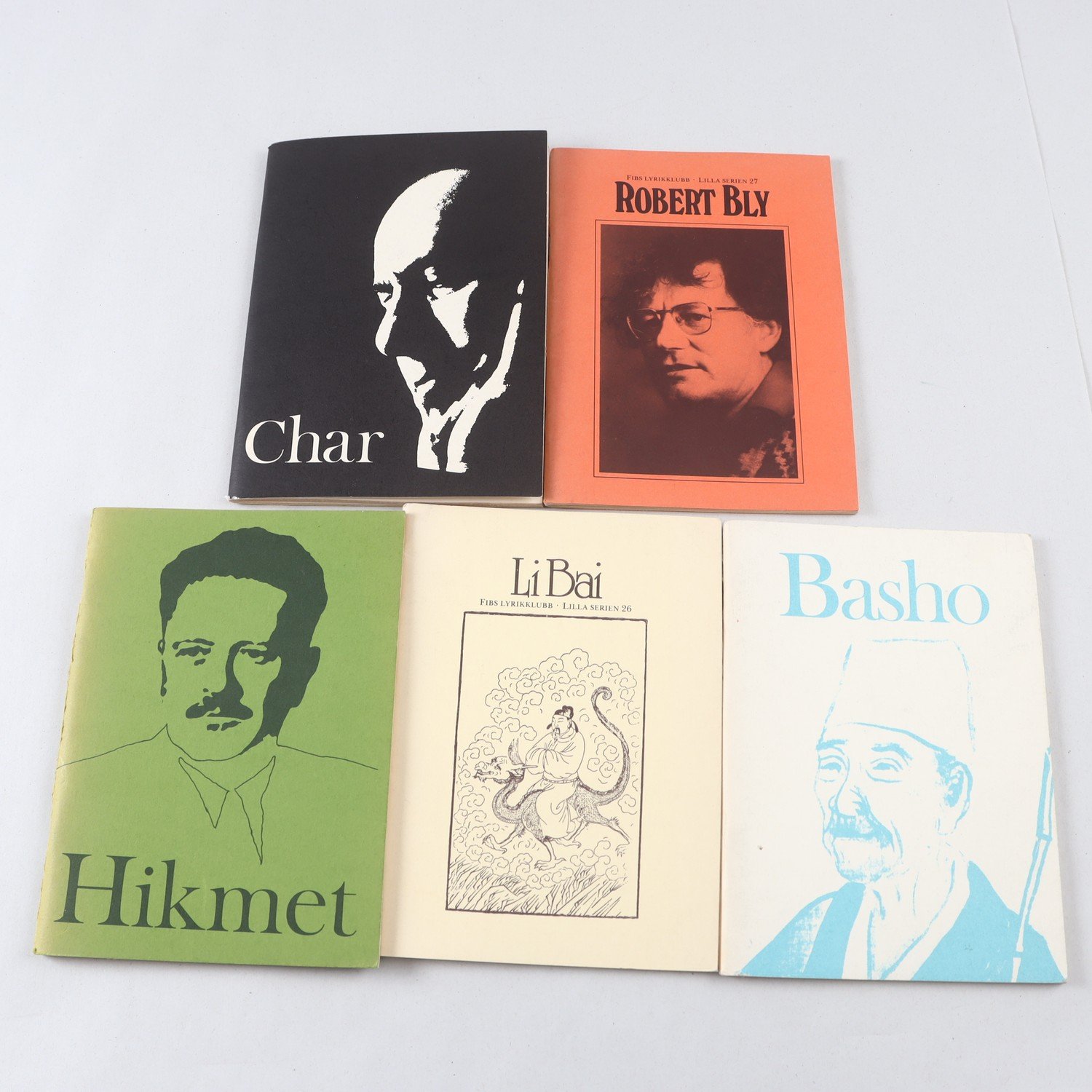 5 volymer ur FIBs Lyrikklubbs lilla serie: René Char, Basho m.m.