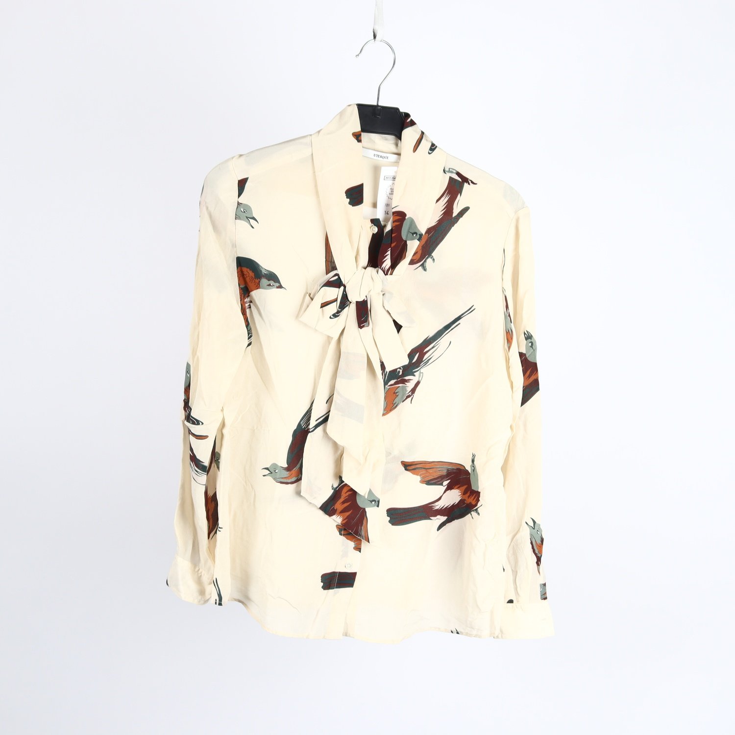 Blus, Uterque, offwhite, fåglar, stl. M