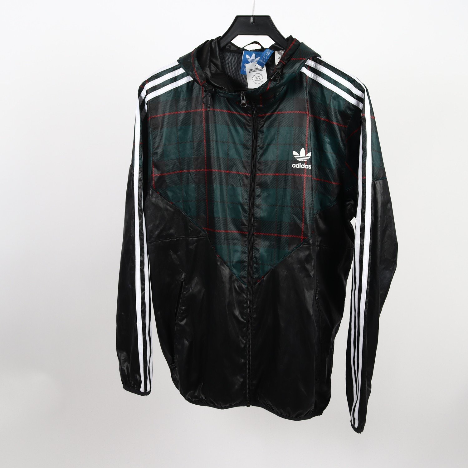 Sportjacka, Adidas, svart, grön, stl. M