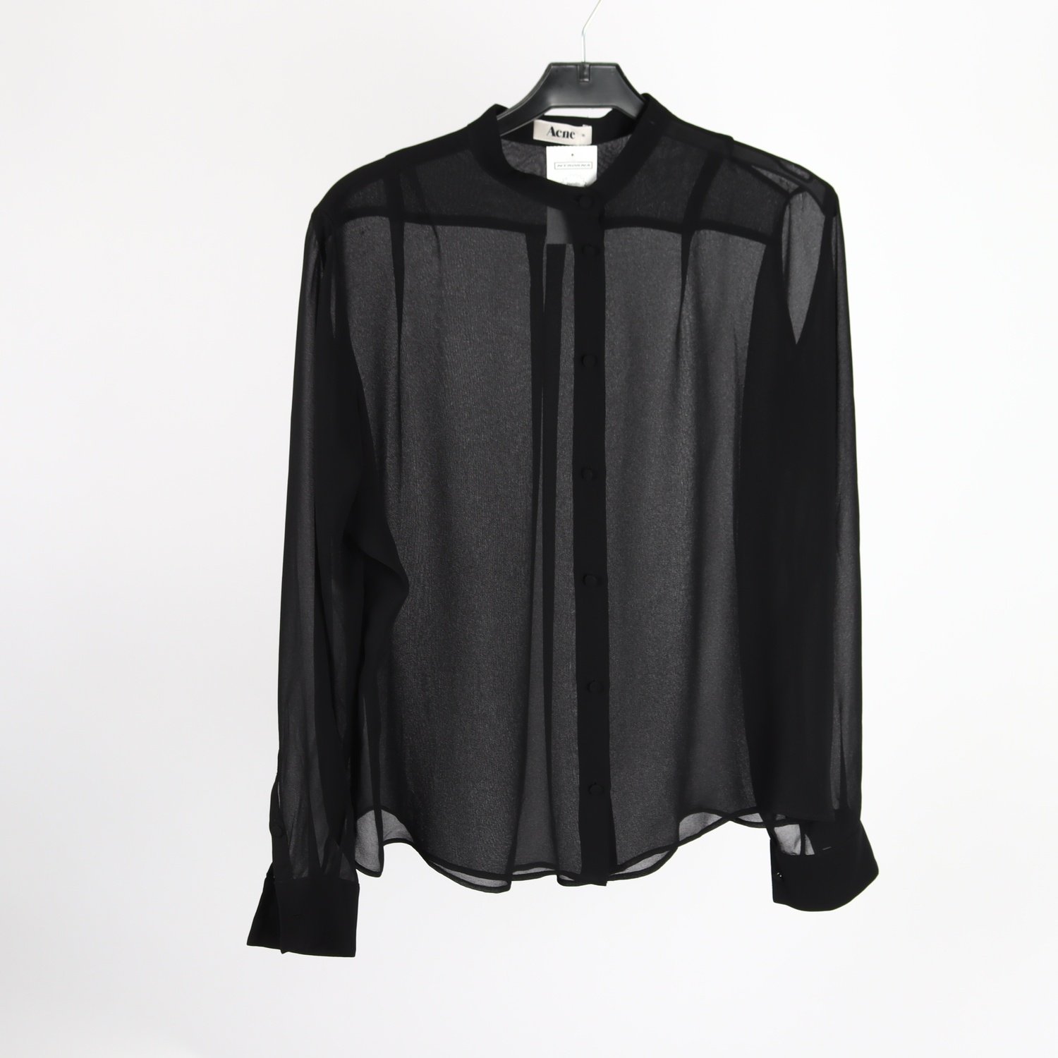 Blus, Acne. svart, transparent, stl. 36