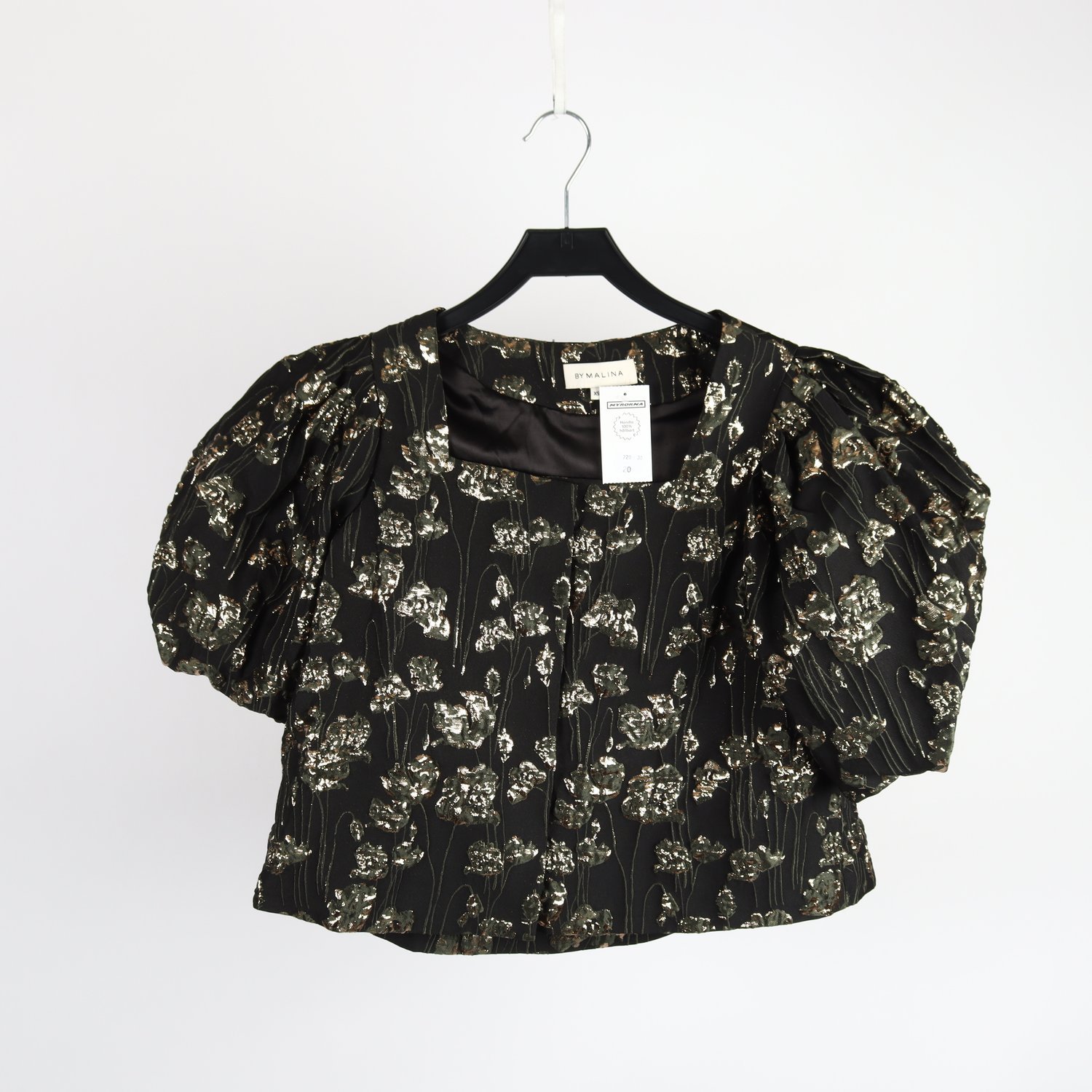 Blus, By Malina, svart, guld, stl. XS