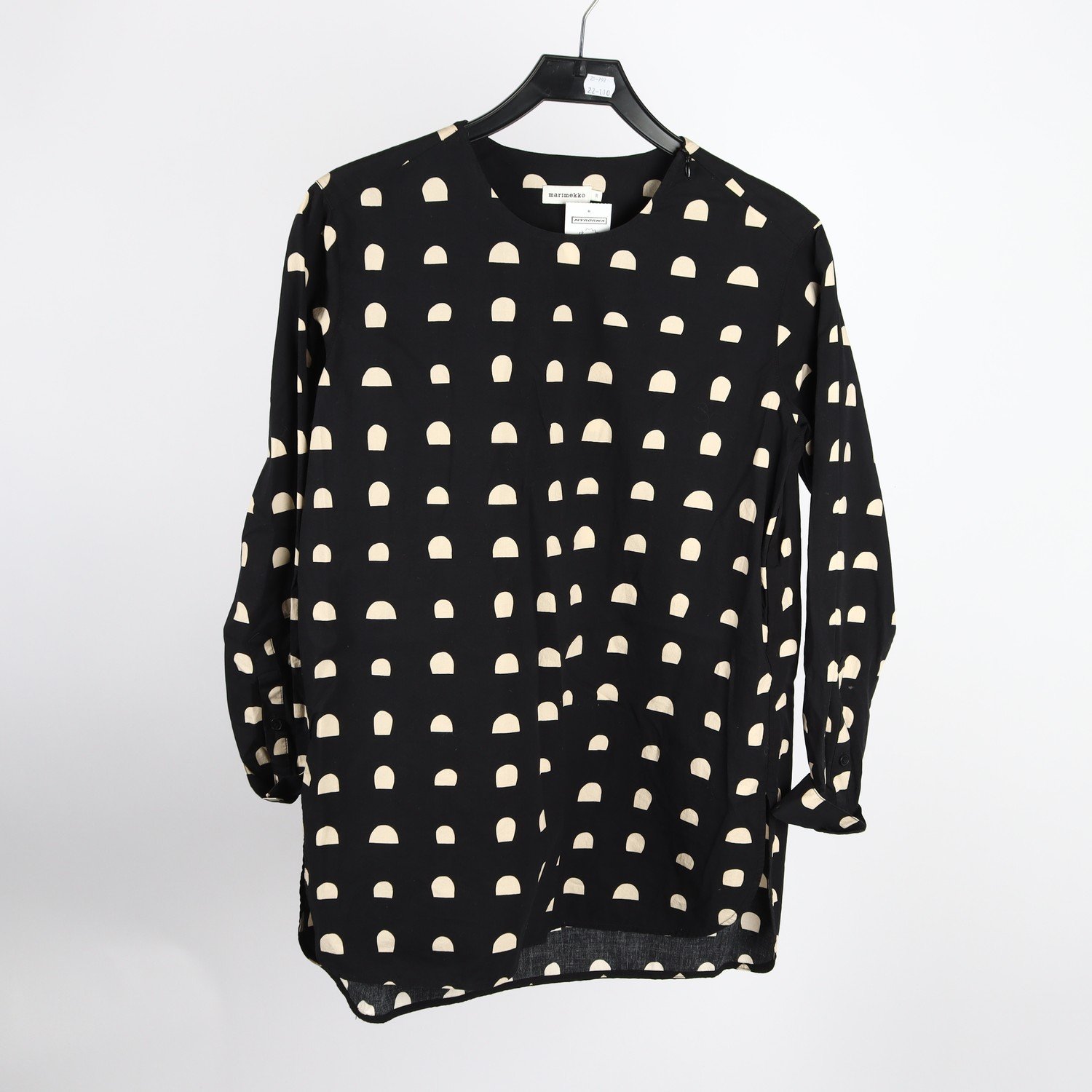Klänning, Marimekko, svart, mönstrad, stl. 38