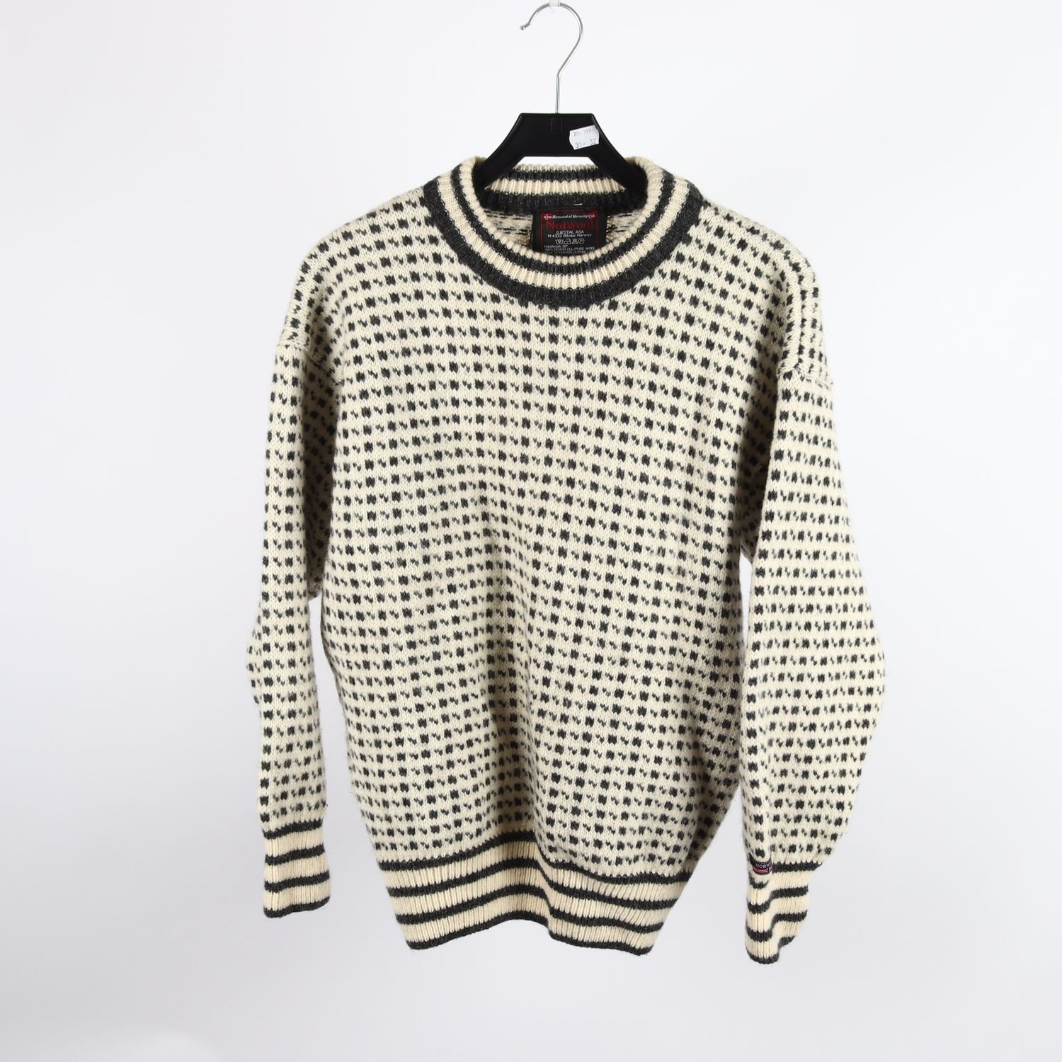Norsk fiskartröja, Norwool, 100% ull, vintage, stl. S