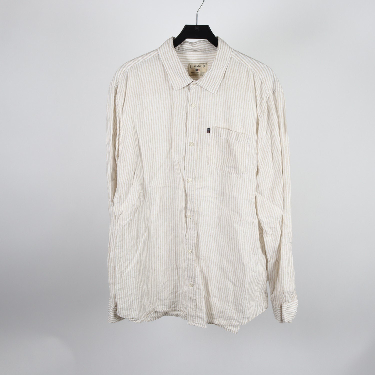 Skjorta, Lexington, beige, vit, randig, stl. XXL