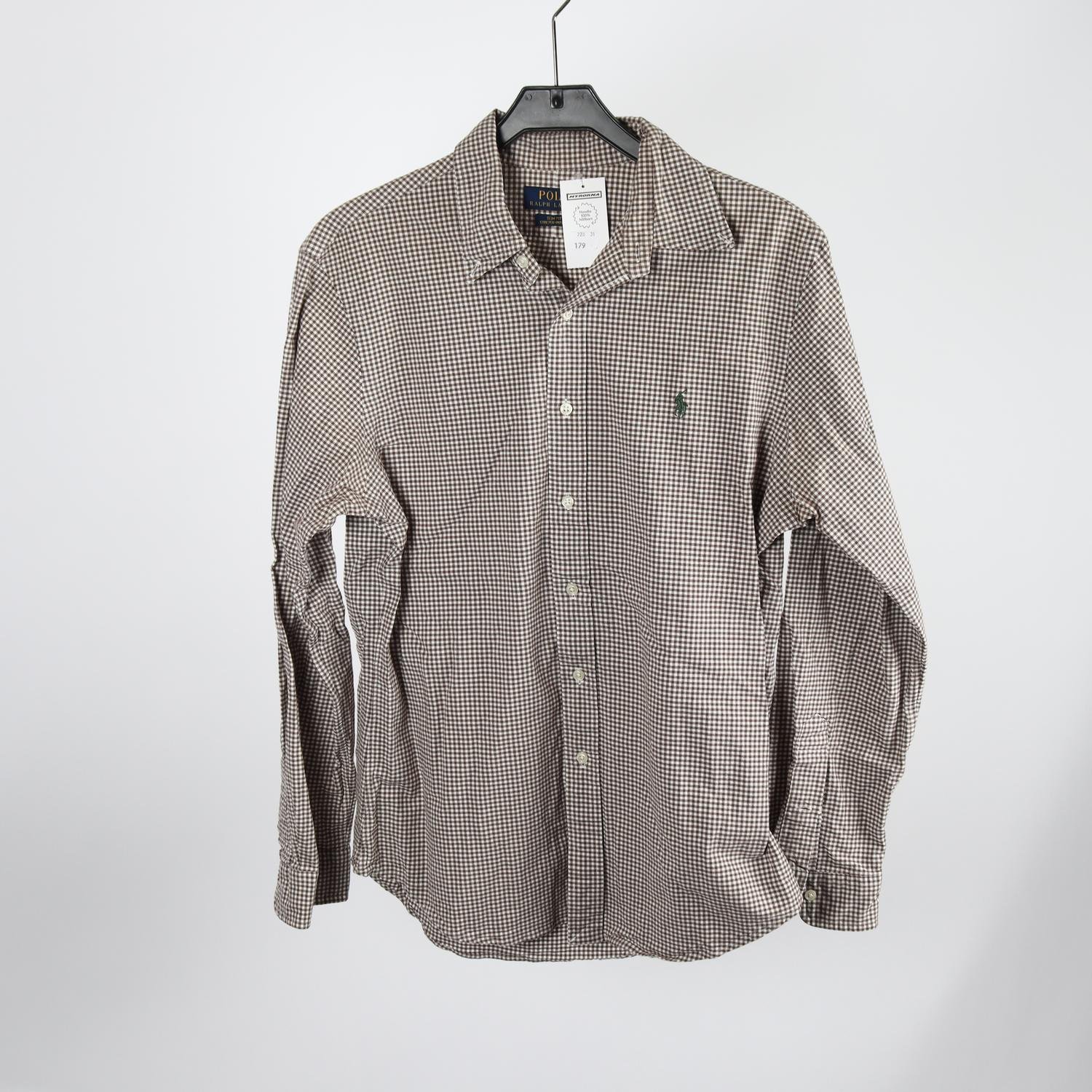 Skjorta, Polo Ralph Lauren, brun, vit, rutig, stl. L