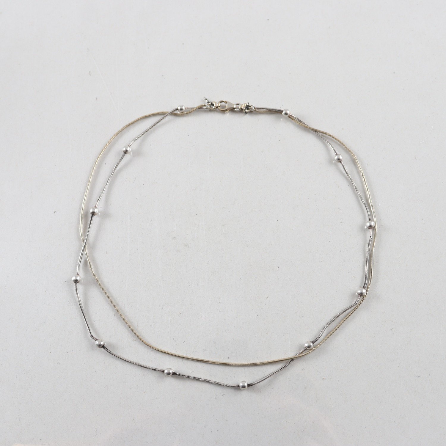 Halsband, Dubbelt, Silver, Vikt: 12,9 g