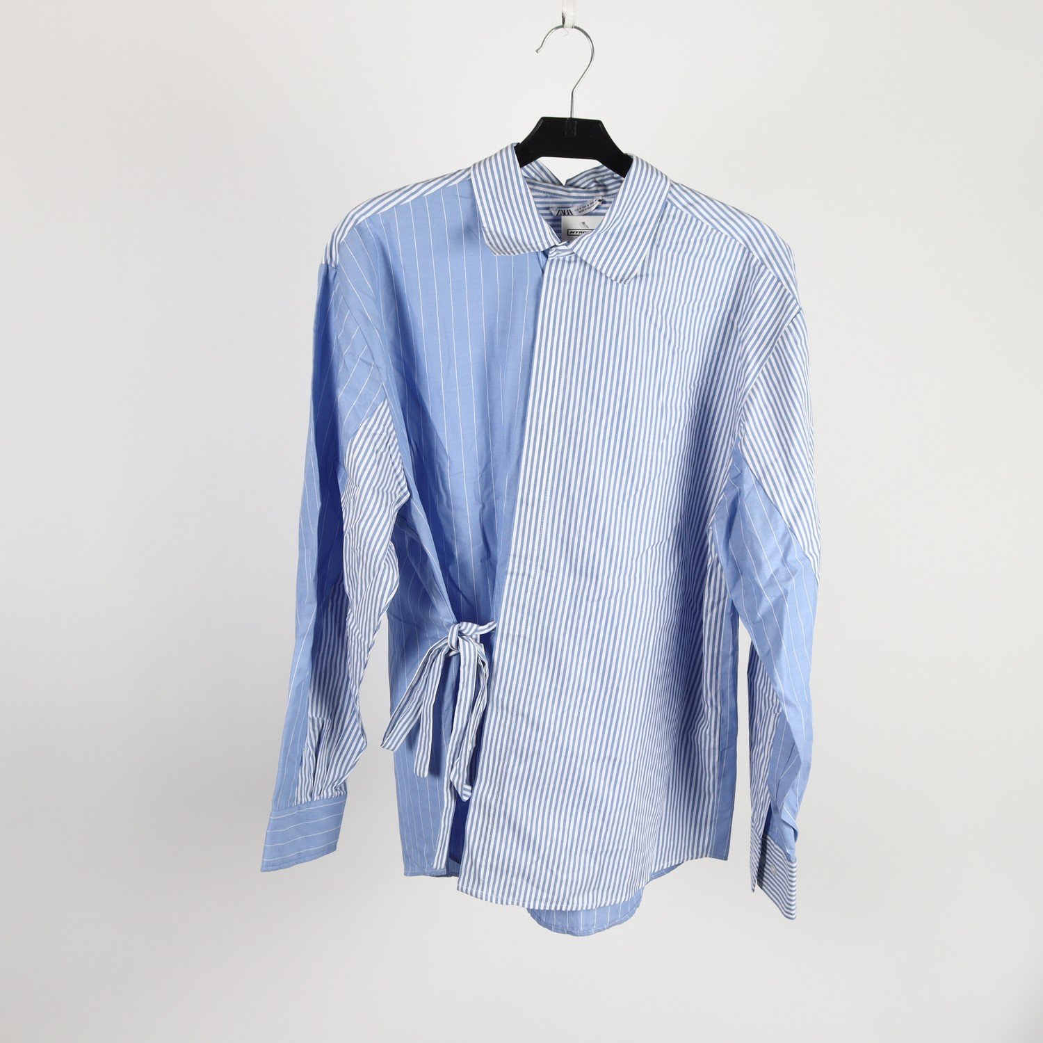 Blus/skjorta, Zara, blå, vit, stl. S