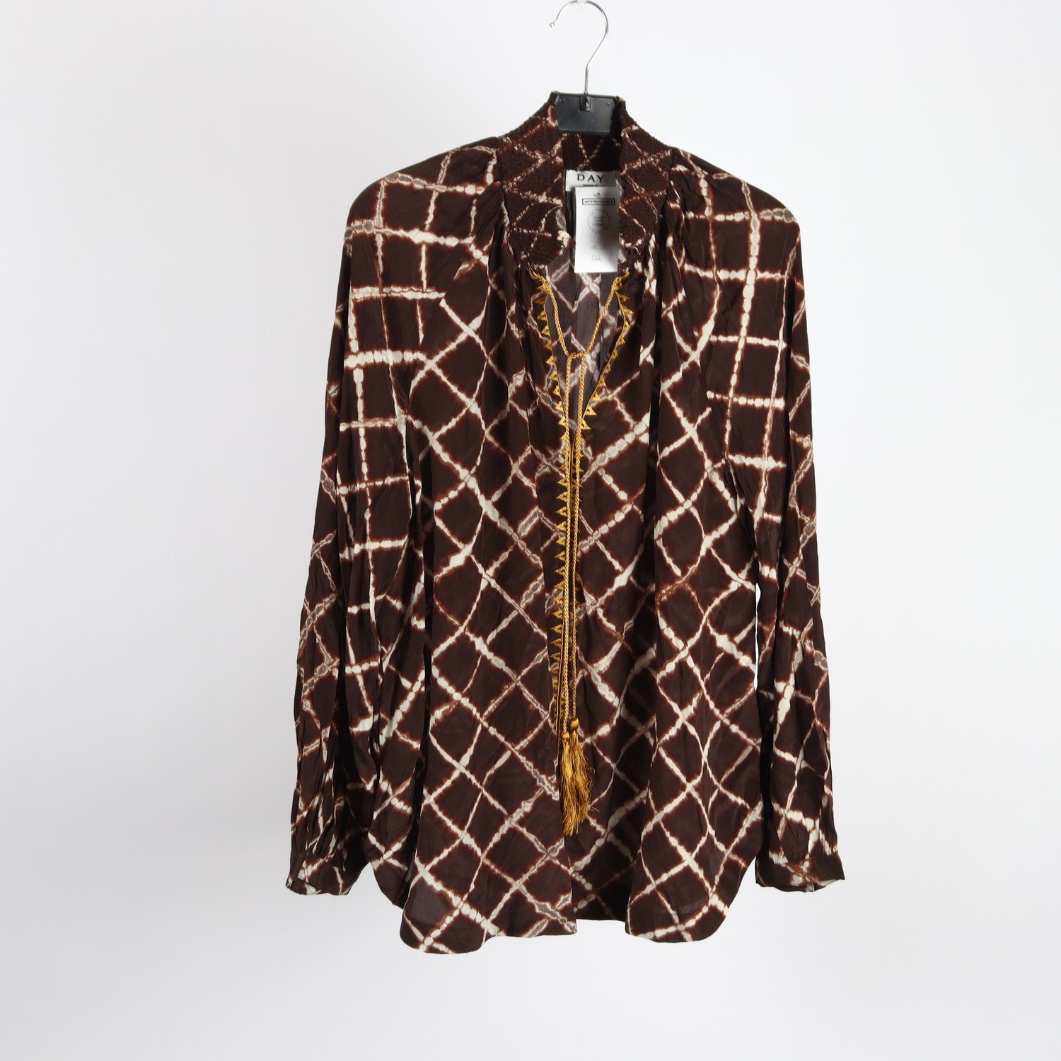 Blus, Day Birger et Mikkelsen, brun, mönstrad, stl. 40