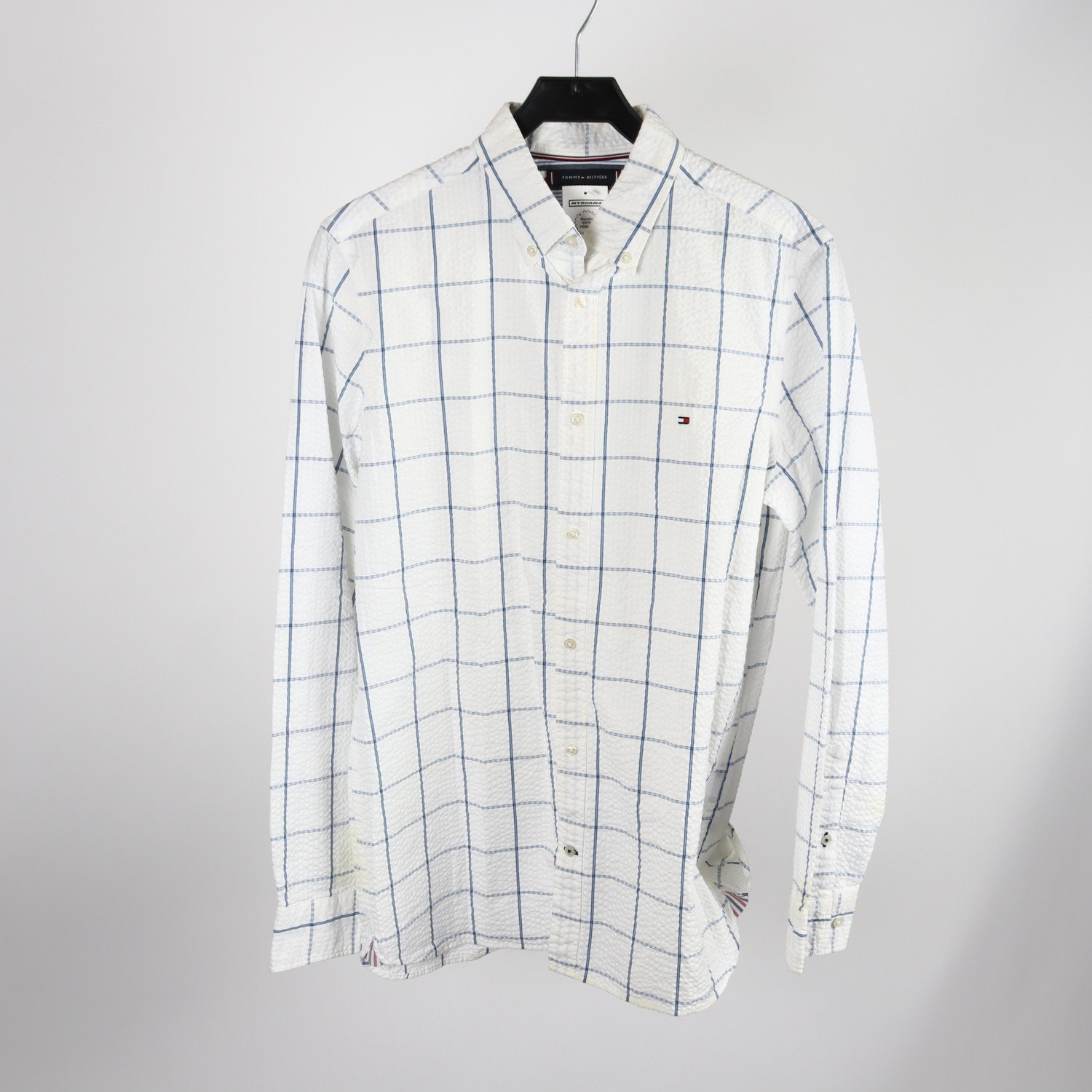 Skjorta, Tommy Hilfiger, vit, blå, rutig, stl. M