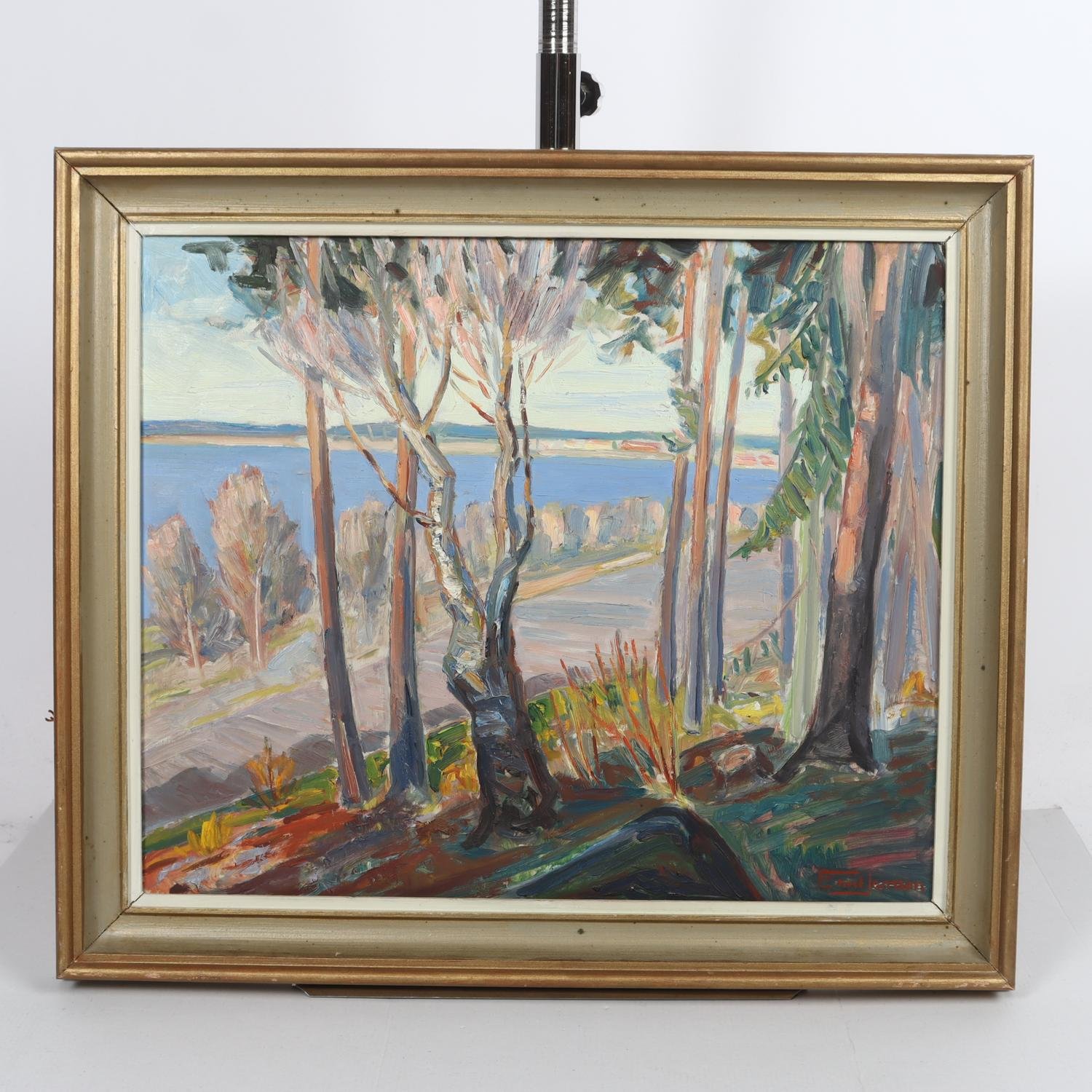 Olja på pannå, Emil Jansson, (1895-1969), signerad. Endast avhämtning.