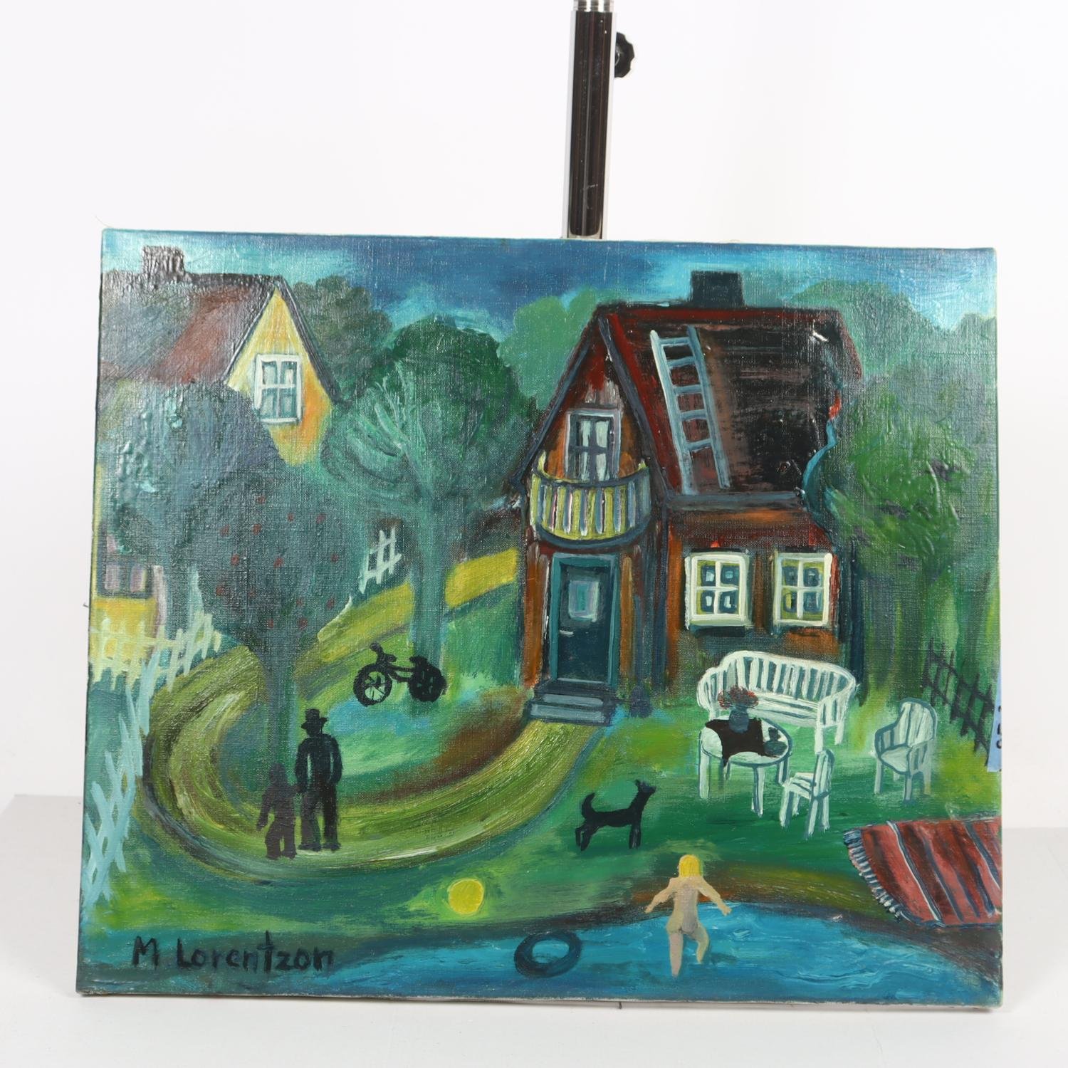 Oljemålning, Monica Lorentzon (1940). Endast avhämtning.