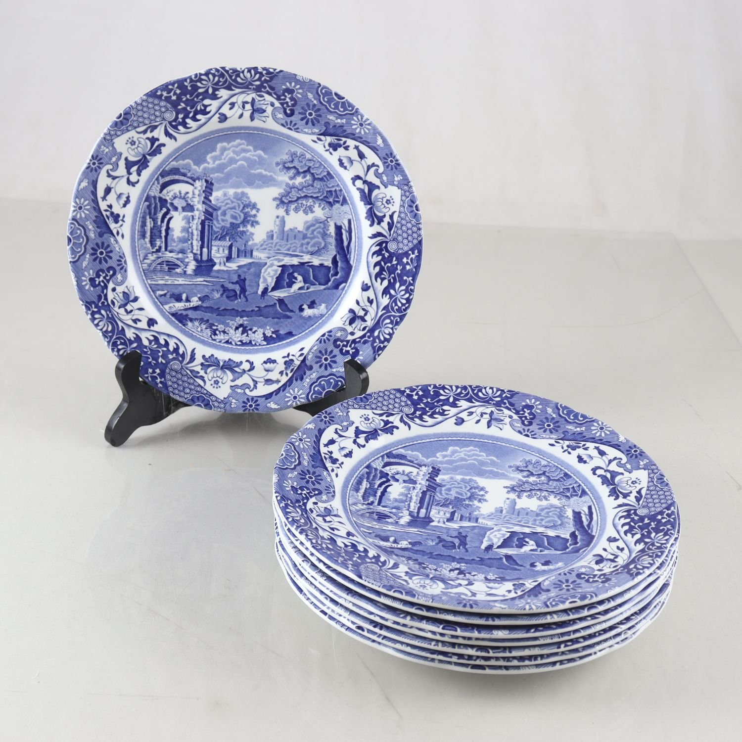 Tallrikar, porslin, Blue Italian, Spode, 8 st Endast avhämtning.