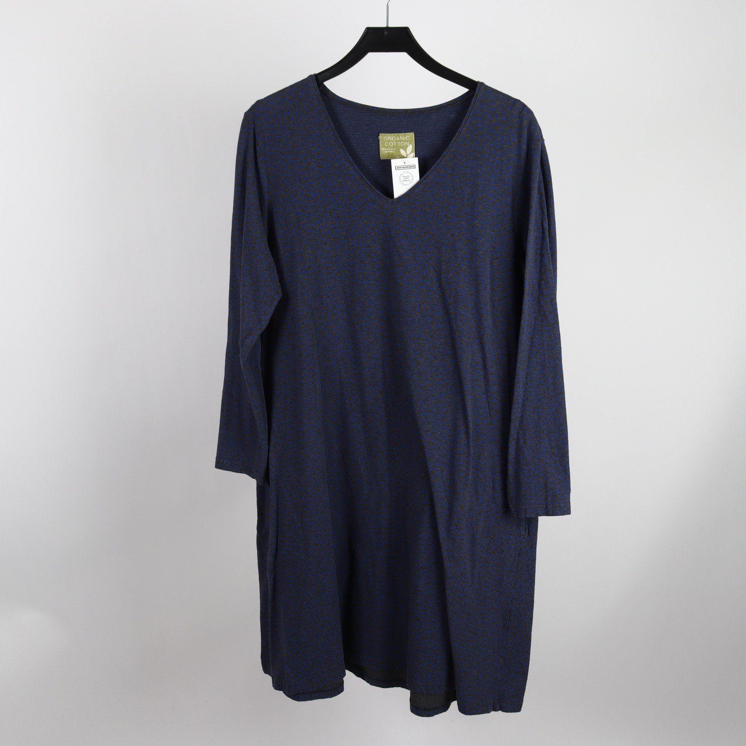Klänning, Gudrun Sjödèn, blå, grå, mönstrad, stl. XL