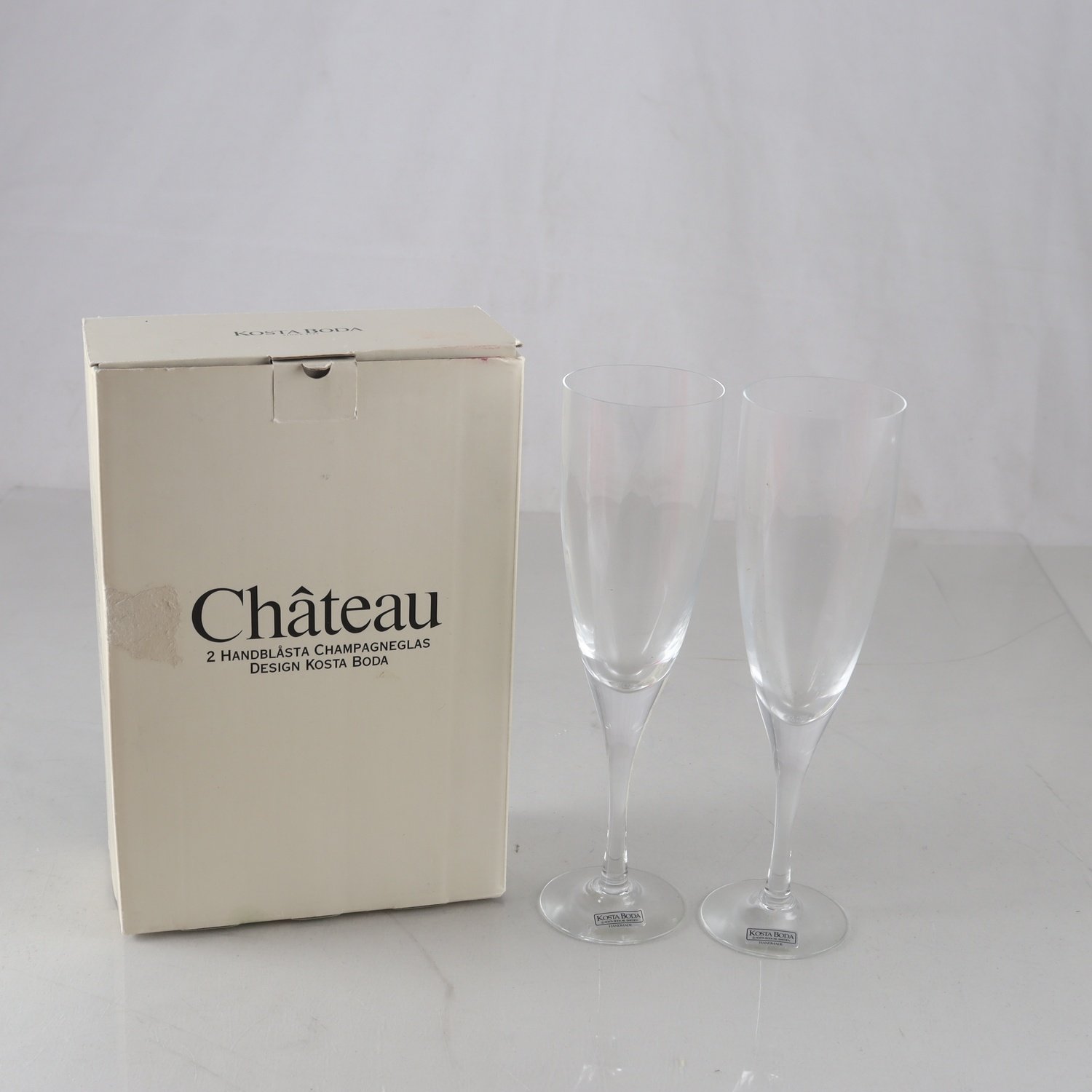 Champagneglas, Chateau, Bertil Vallien, Kosta Boda, 2 st