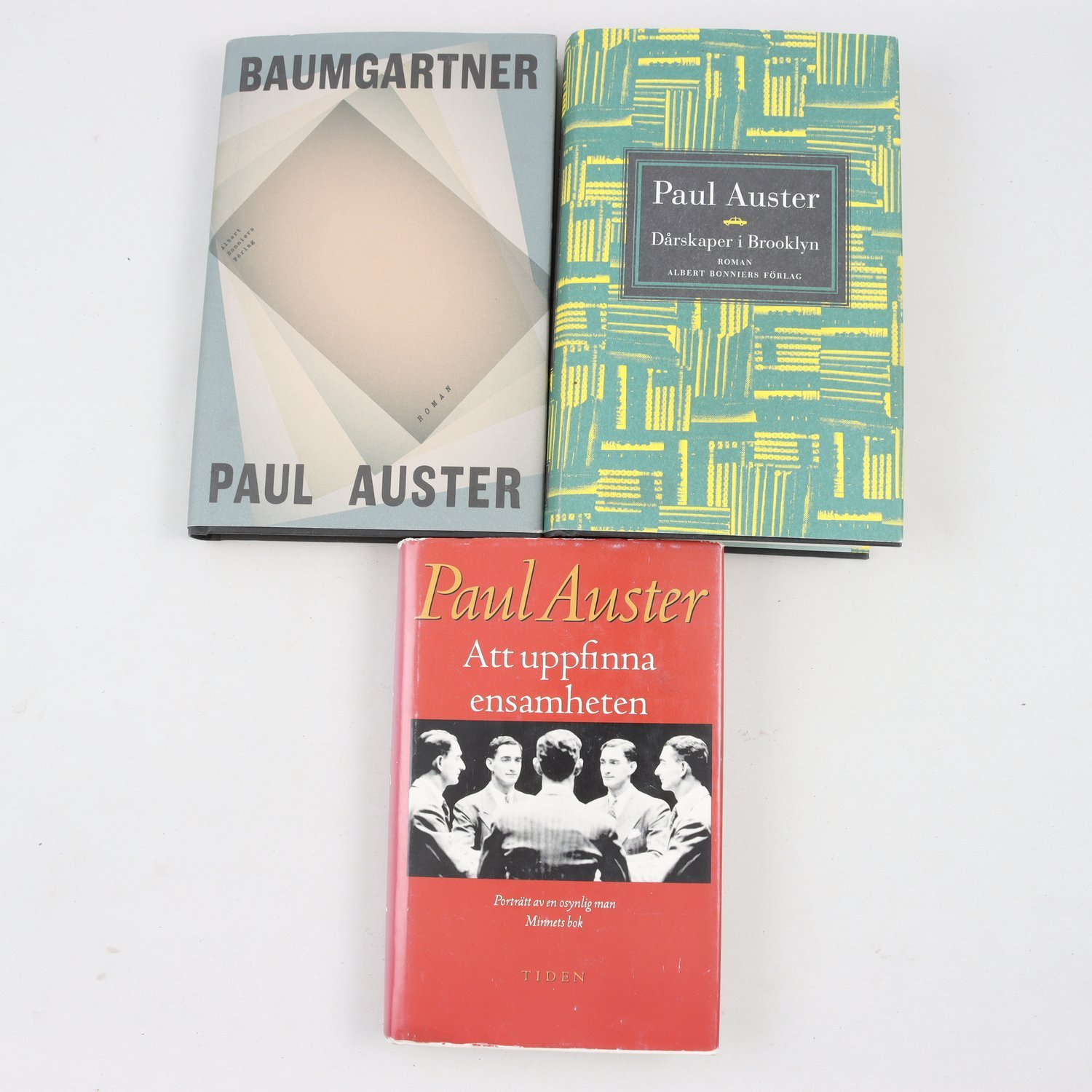 Paul Auster, bokpaket med 3 volymer