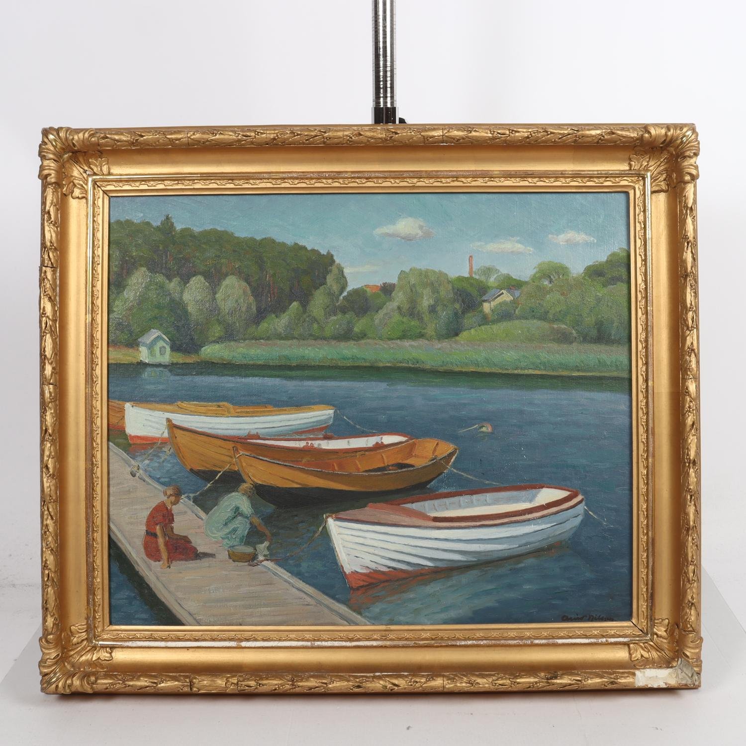 Olja på pannå, Arvid Nilsson, (1914-1981), signerad. Endast avhämtning.