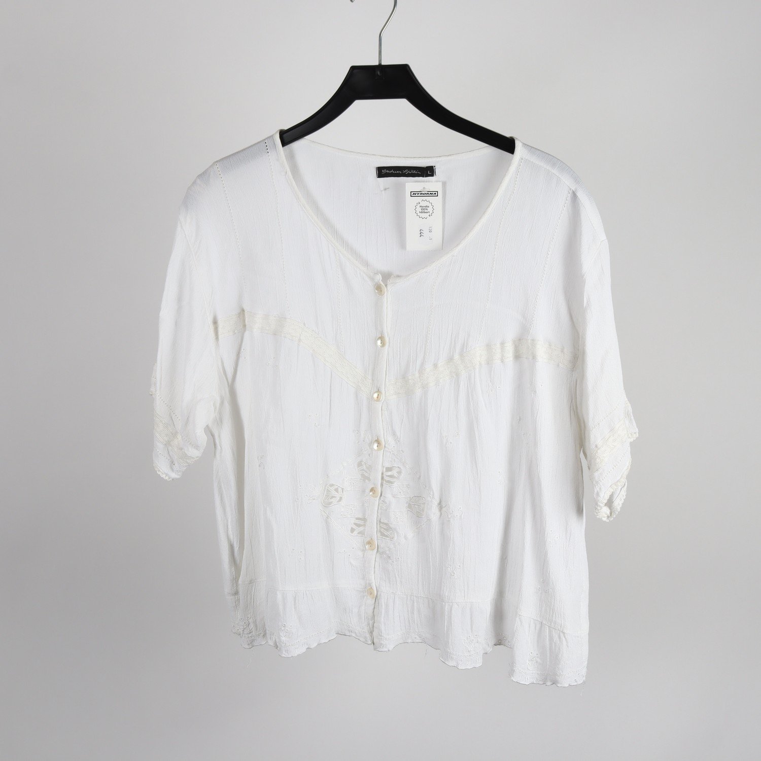 Blus, Gudrun Sjödén, vit, stl. L.