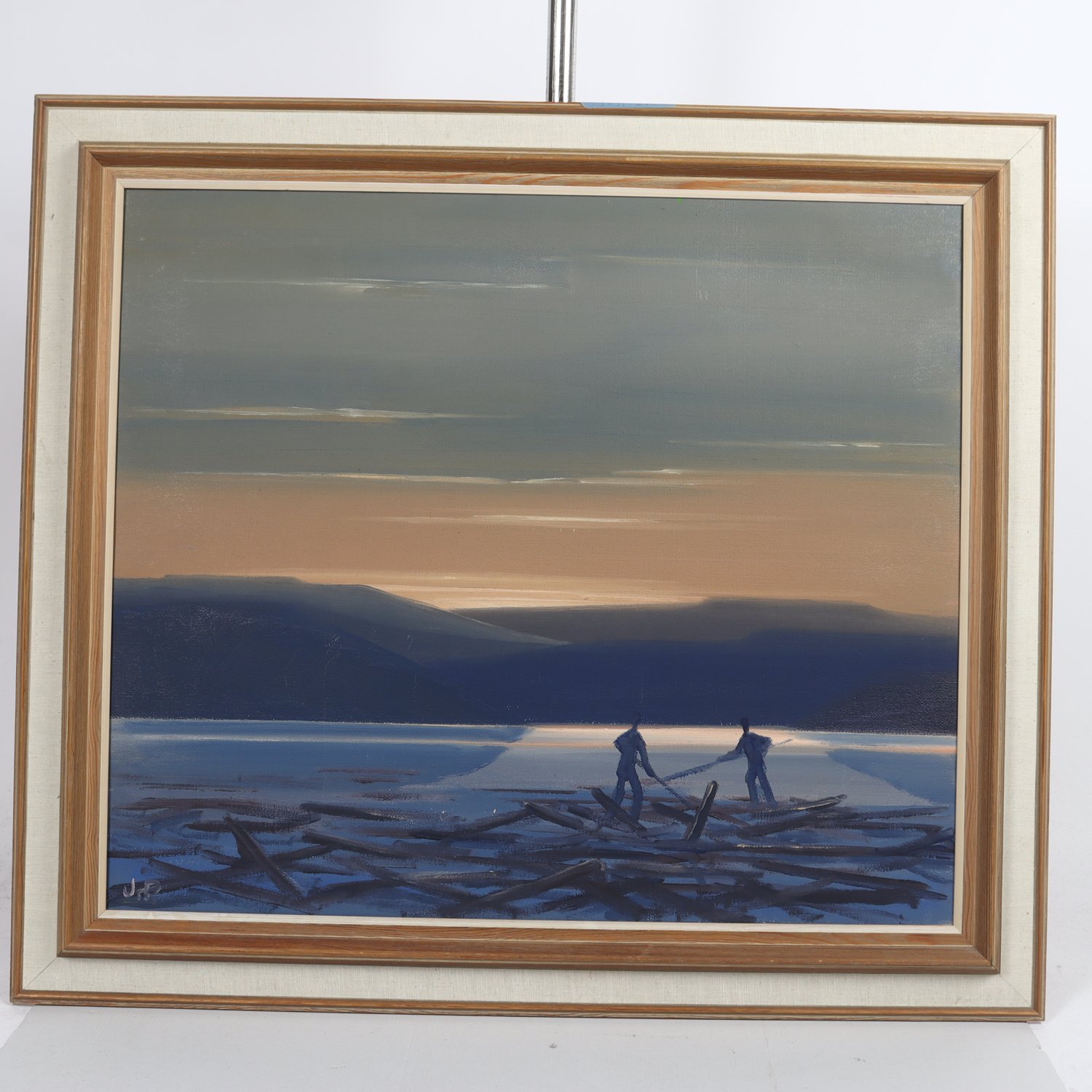 Olja på duk, Afton Nordland, Jens Paulsen, sign. Endast avhämtning.