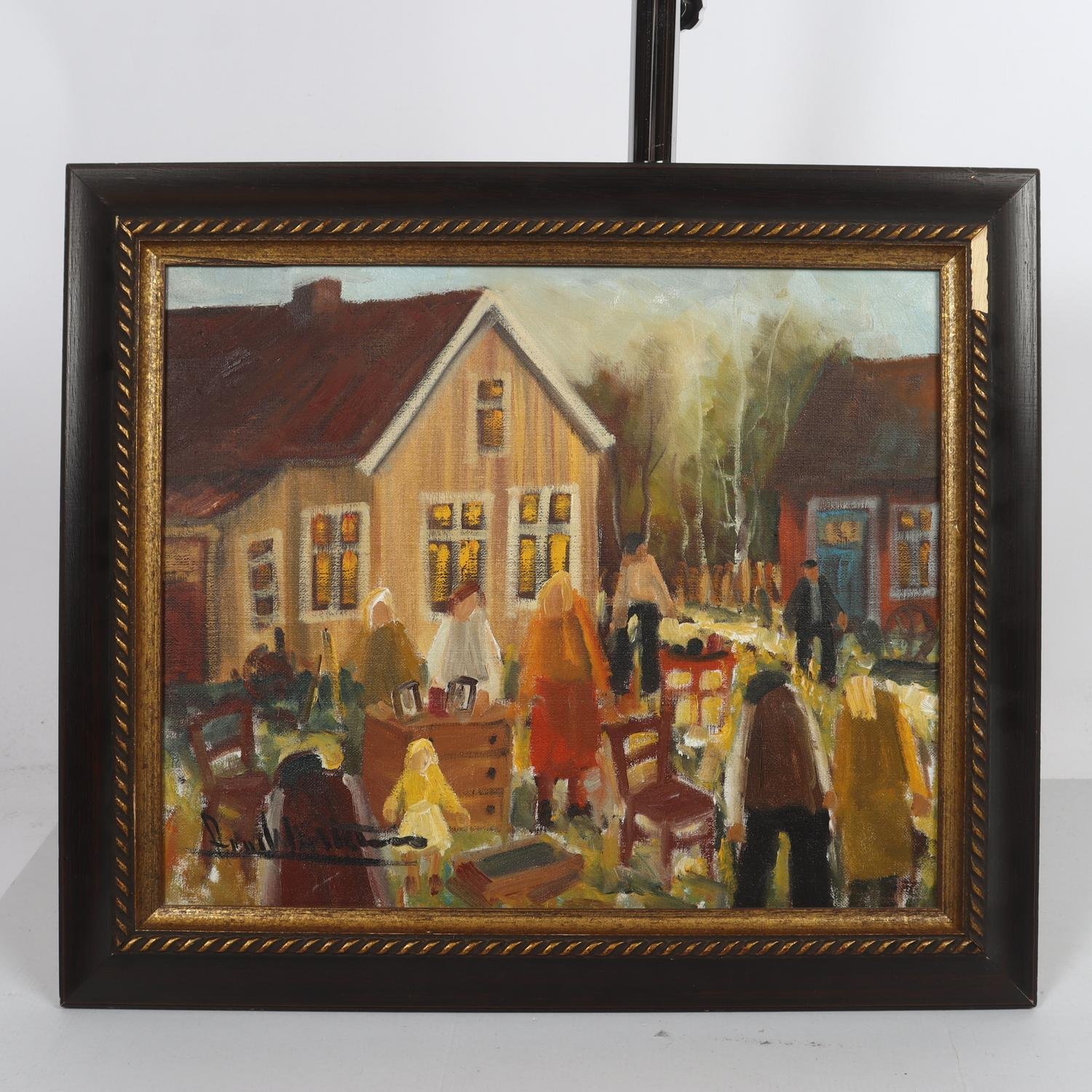Olja på duk, Arne Wallsten, (f. 1932), signerad. Endast avhämtning.