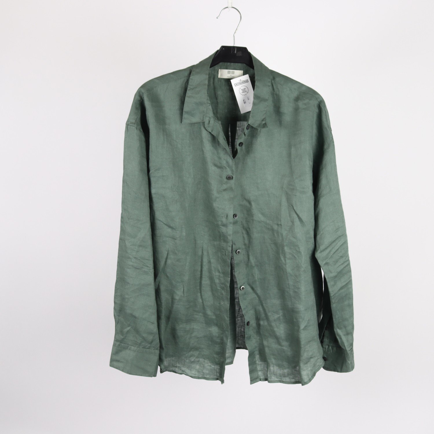 Blus, Uniqlo, grön, lin, stl. M.