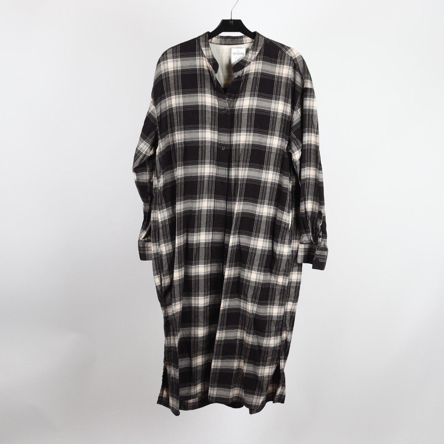 Klänning, Muji, svart, grå, flanell, stl. M/L.