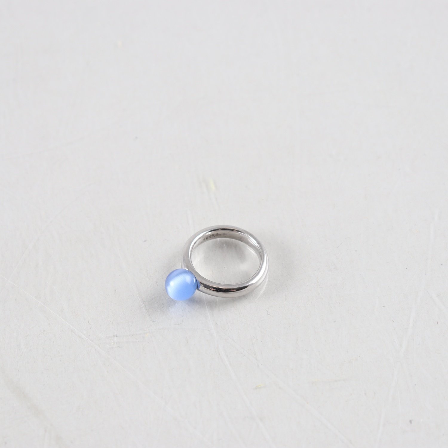 Ring, TI SENTO, silver 925, blå sten. brv: 6,2 g