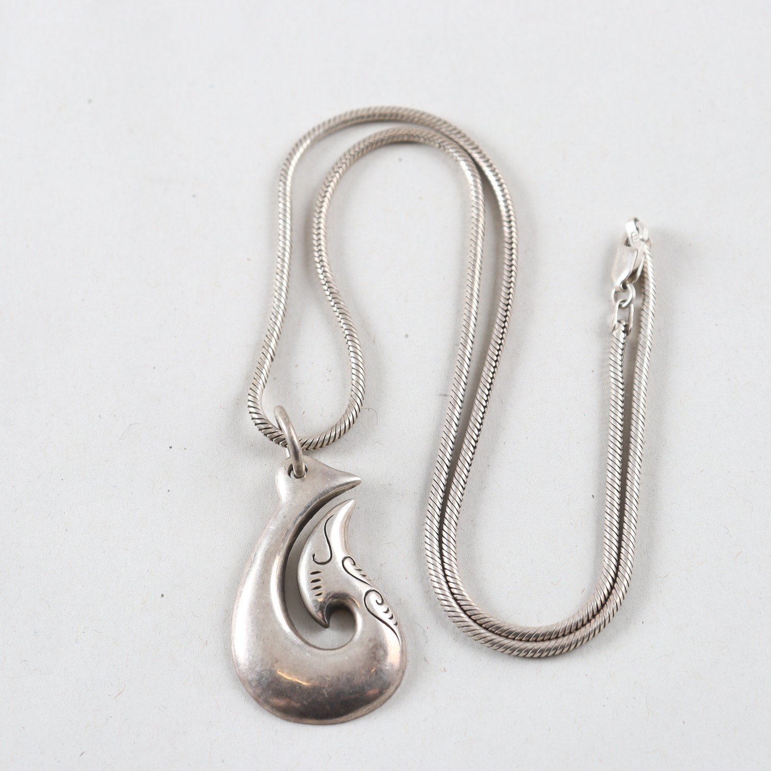 Kedja med hänge, ormkedja, silver 925, Unisex. brv: 34,3 g