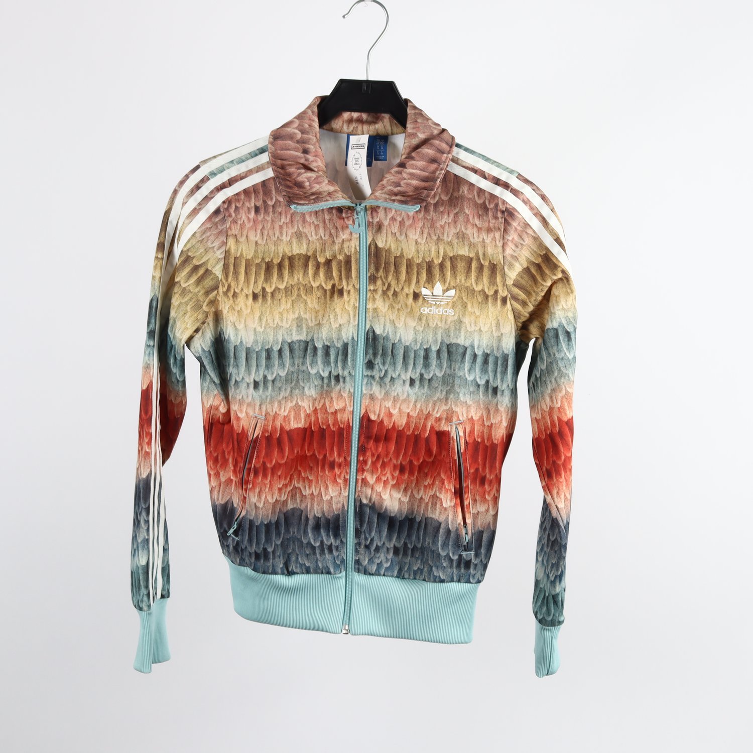 Träningsjacka, Adidas, brun, röd, stl. 36.