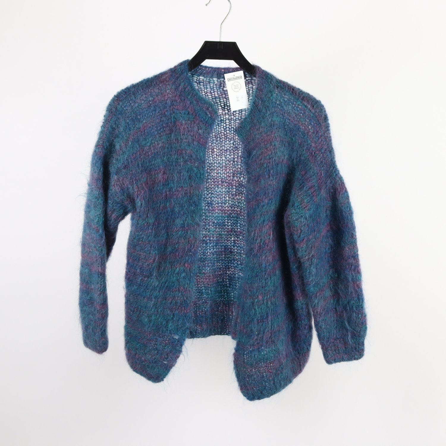 Kofta, Okänd, blå, lila, ull, mohair, stl. ca. S.