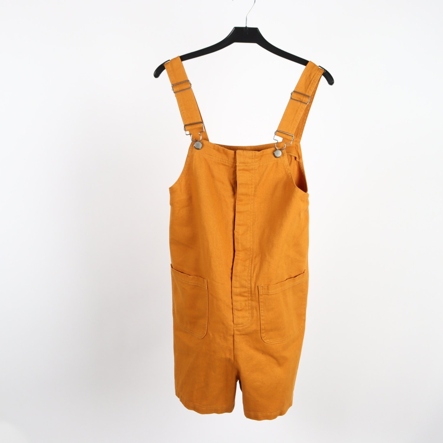 Byxdress, Monki, senapsgul, jeans, stl. S.