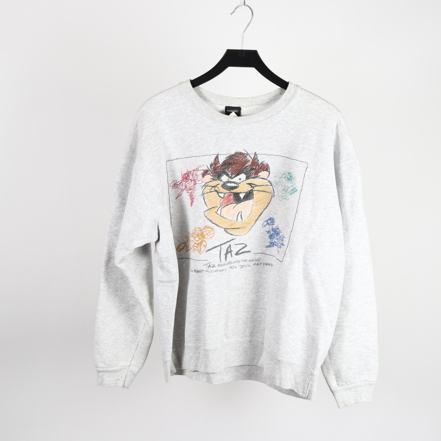 Sweatshirt, Warner Bros, ”Tas”, grå stl. L