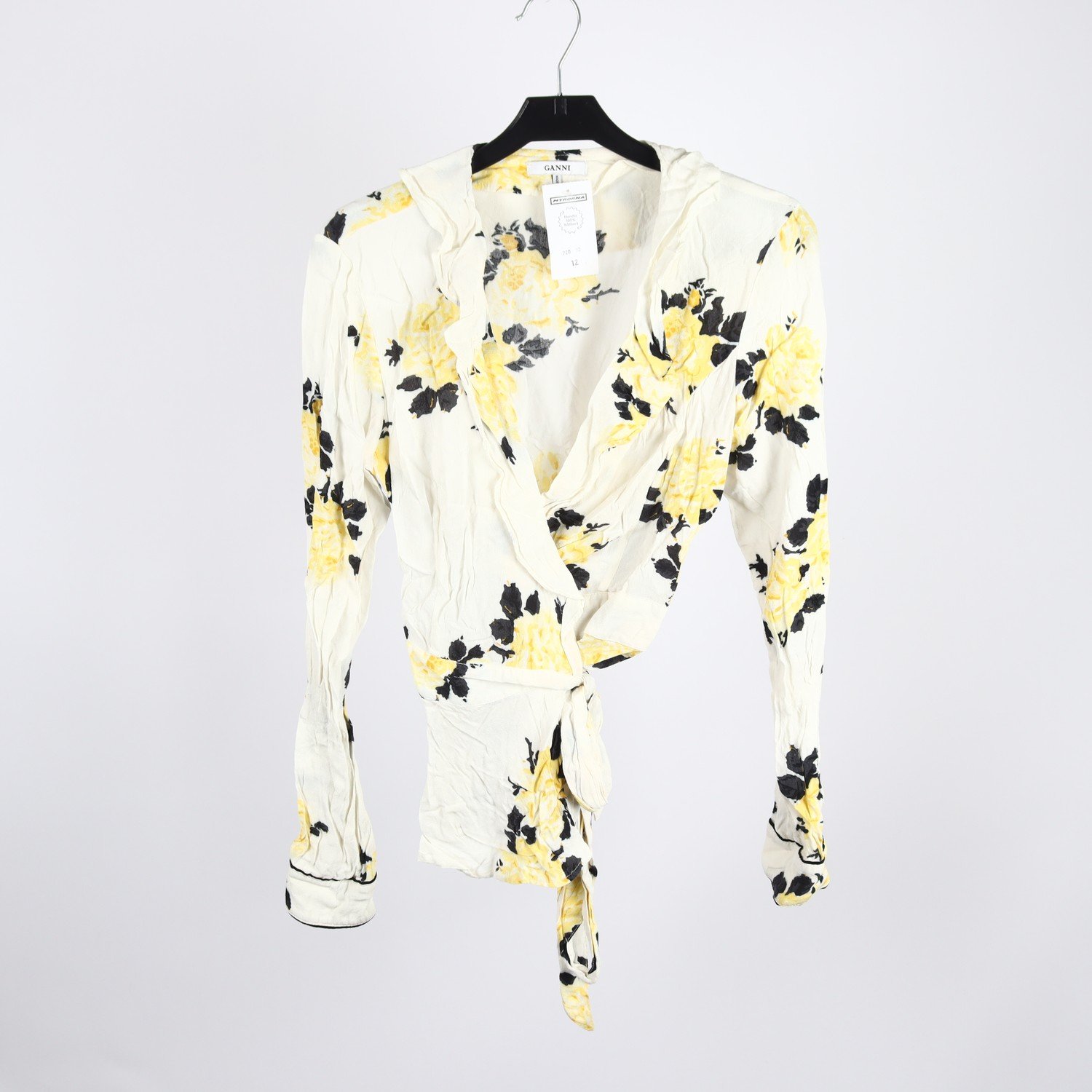 Blus, Ganni, mönstrad, stl. 36