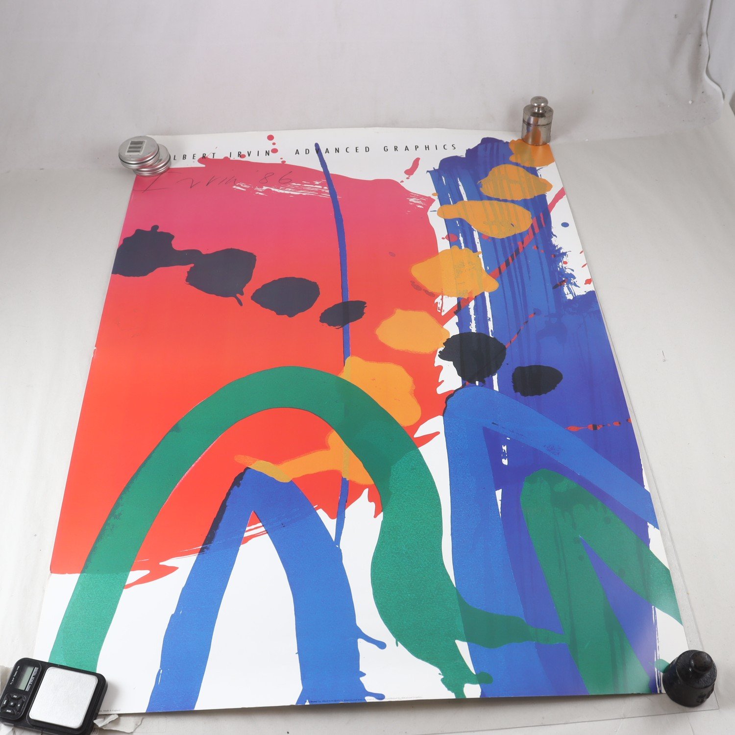 Poster, Albert Irvin, Advanced Graphics, 1986. Samfraktas ej.