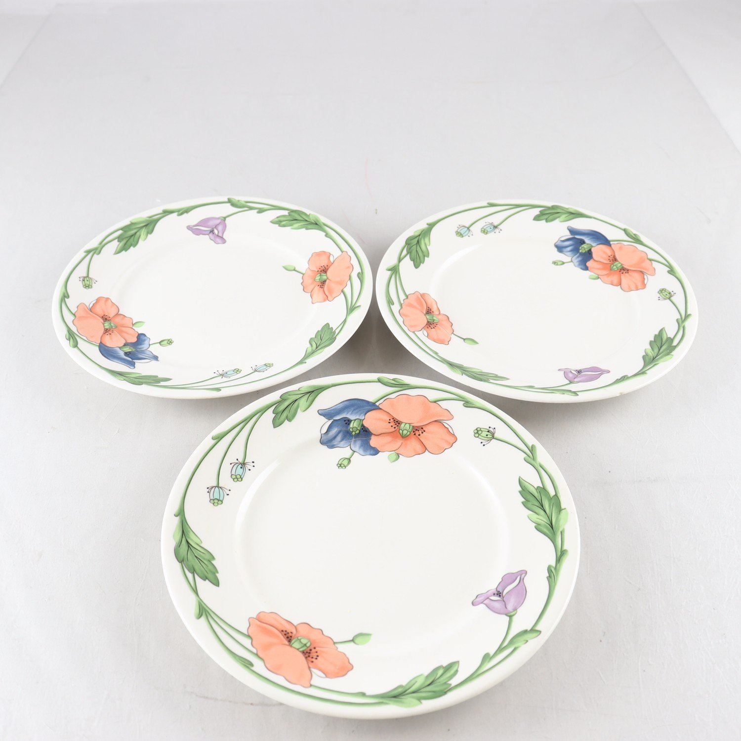 Assietter, Villeroy & Boch, ”Amapola”, 3 st. Samfraktas ej.