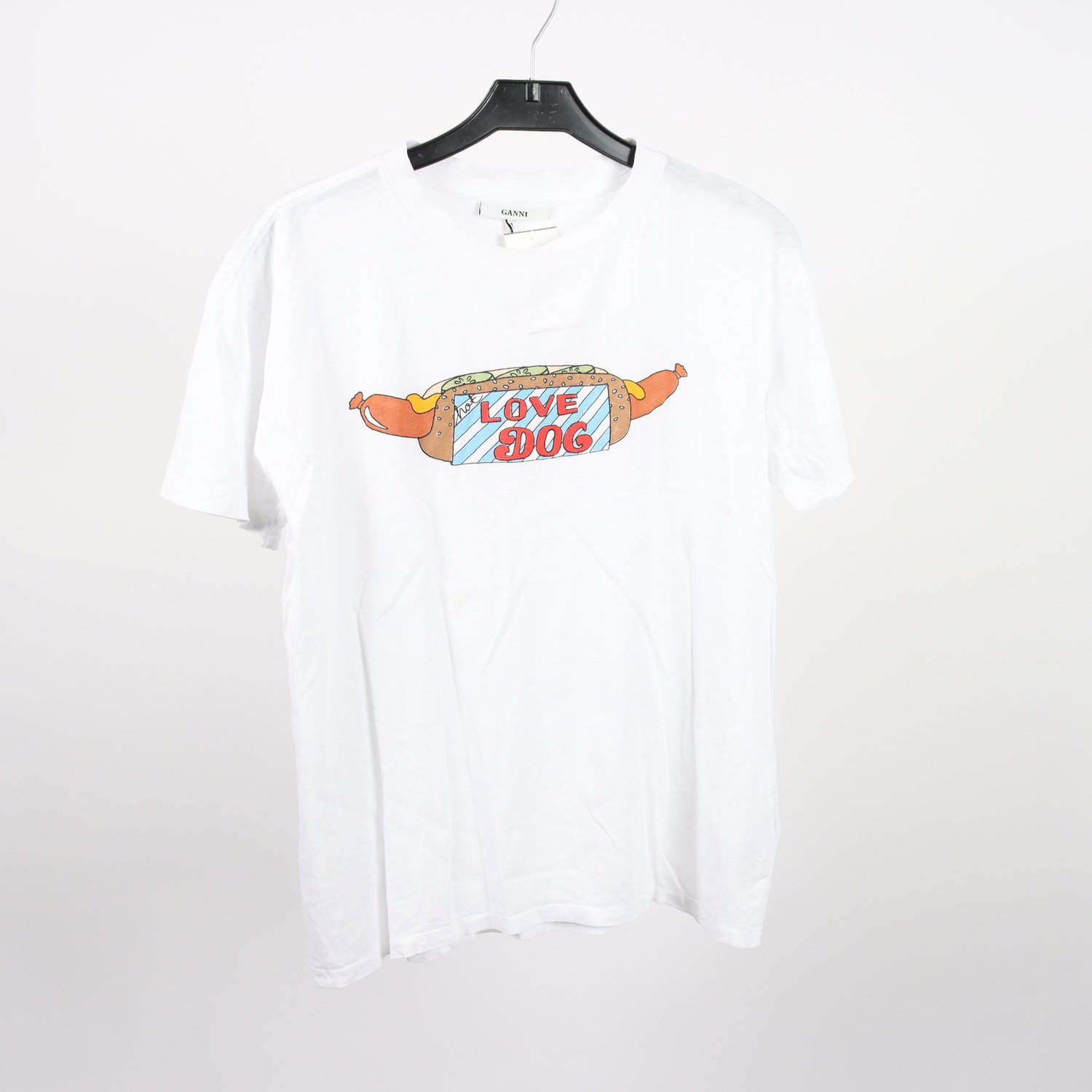 T-shirt, Ganni, vit, stl. M