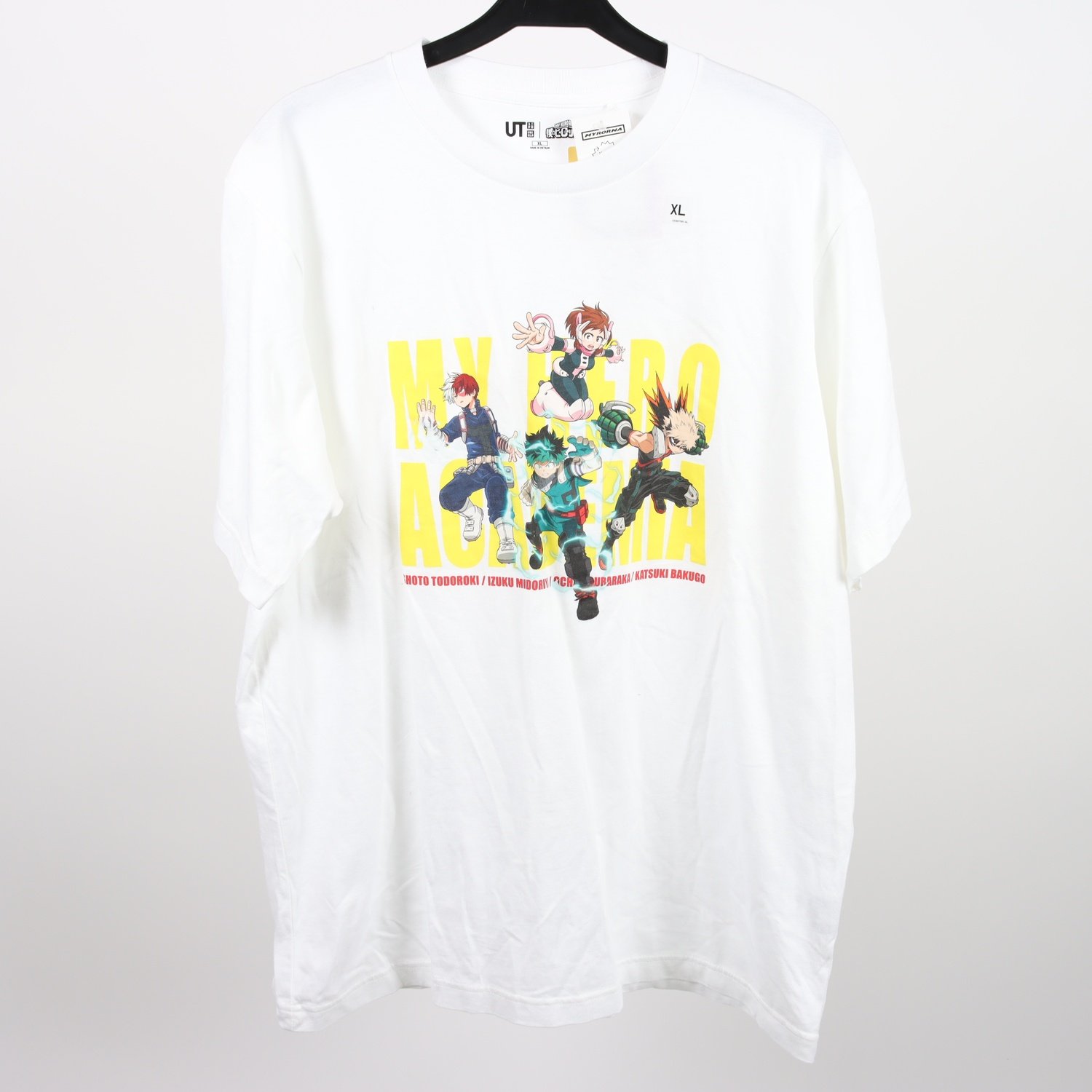 T-shirt, Uniqlo My Hero Academia, vit, stl. XL