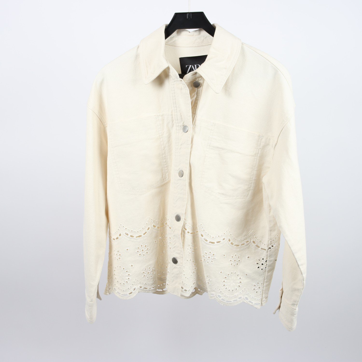 Jeansjacka, Zara, ljus beige, stl. XS