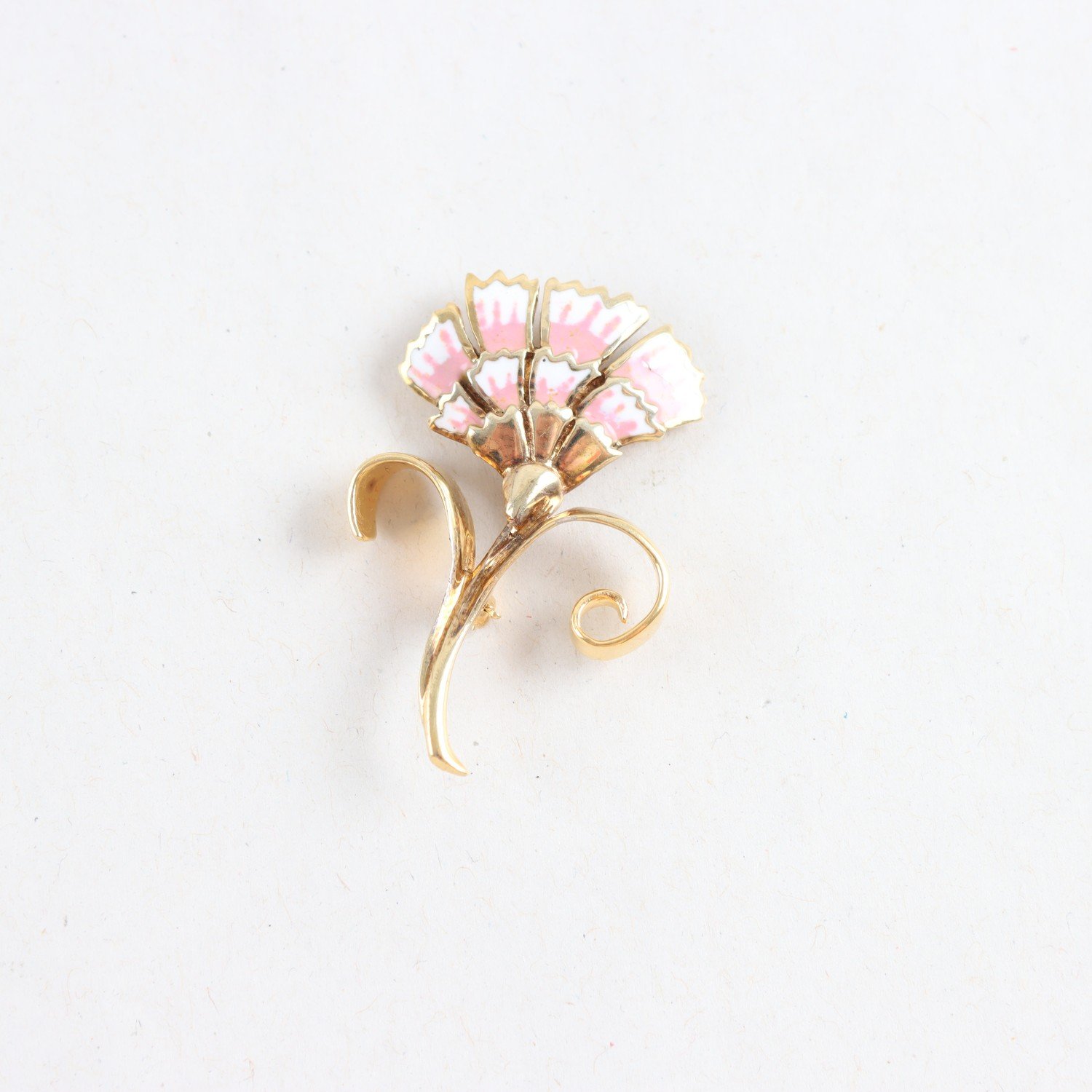 Brosch, sterling silver 925, förgylld, emalj.