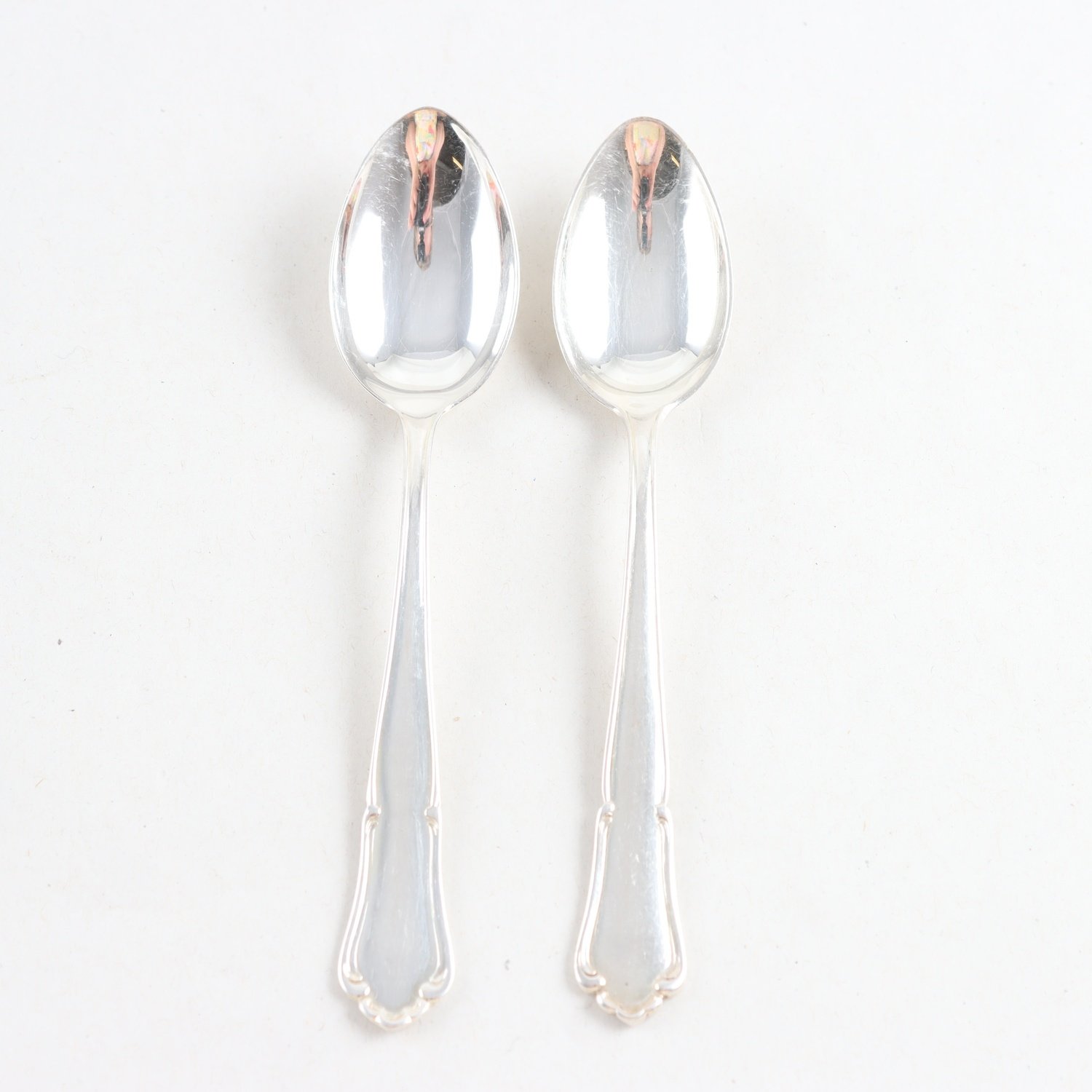 Silverskedar, stämplade med kattfot, silver, 2 st.