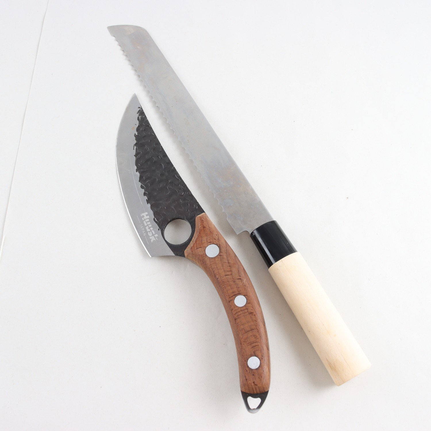 Japanska knivar, Huusk, Satake, Japan, trähandtag, 2 st. Samfraktas ej