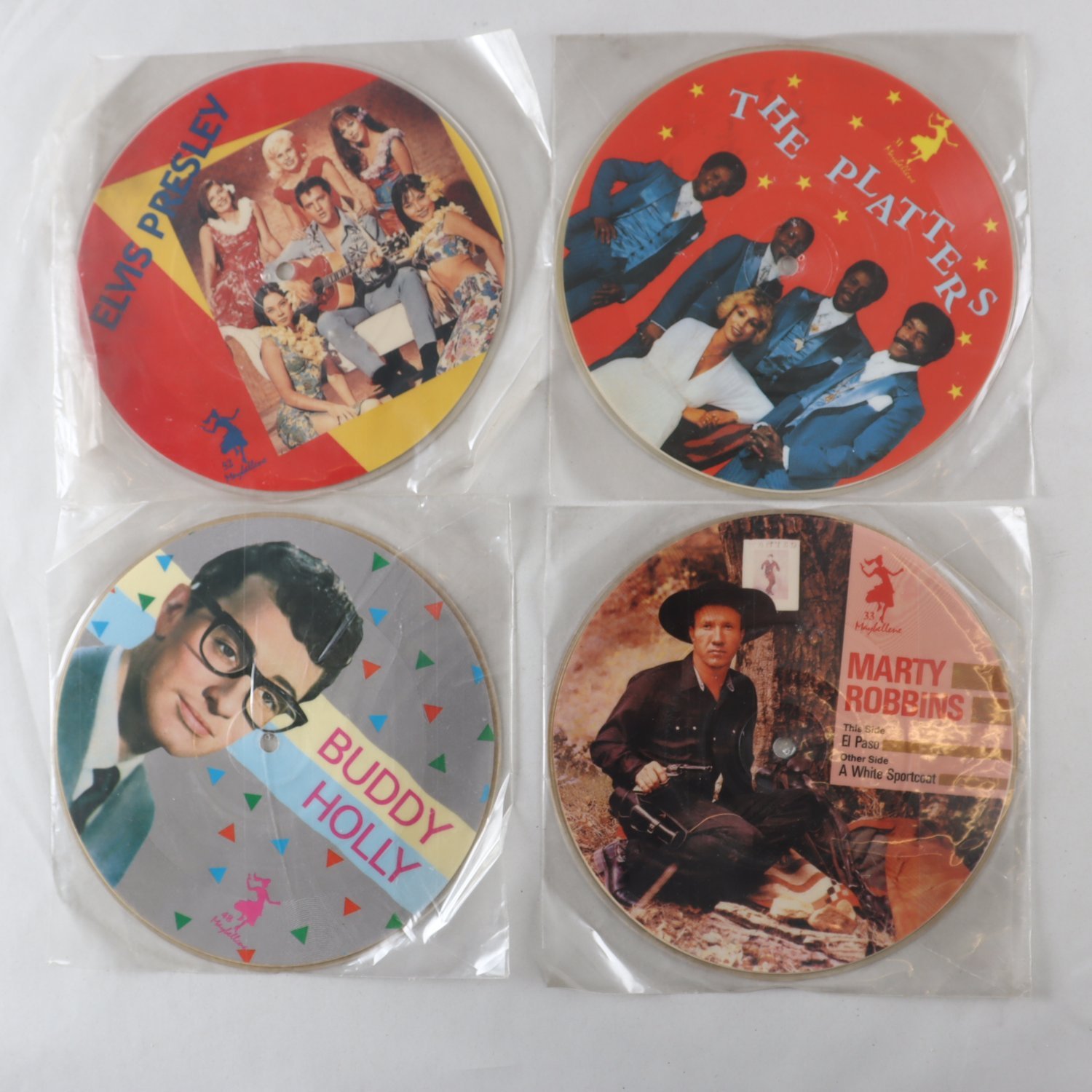 Singel Picture Disc: Buddy Holly, The Platters, Elvis Presley, Marty Robbins