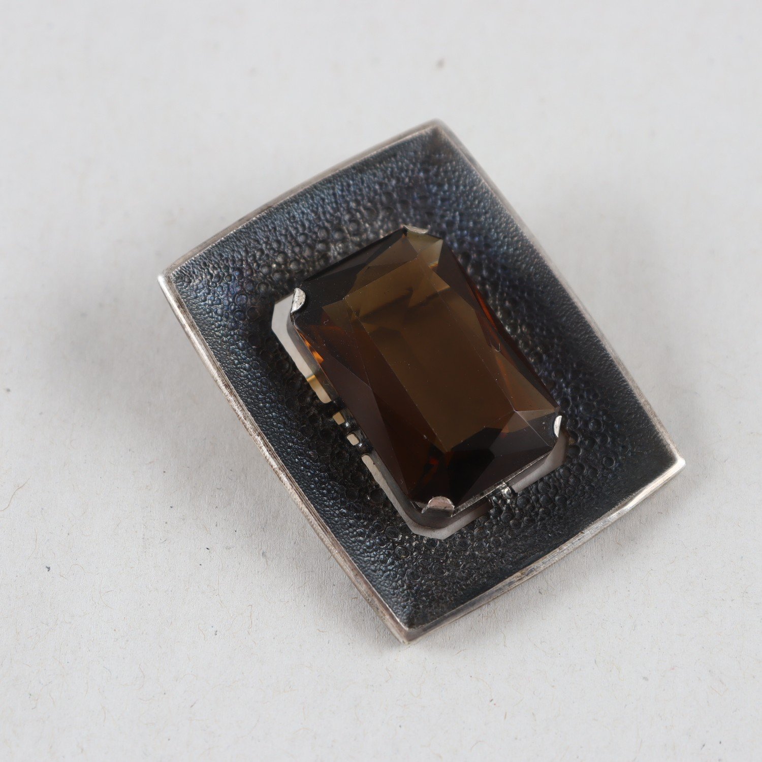 Brosch, Silver, Sten, Brv: 24,8g
