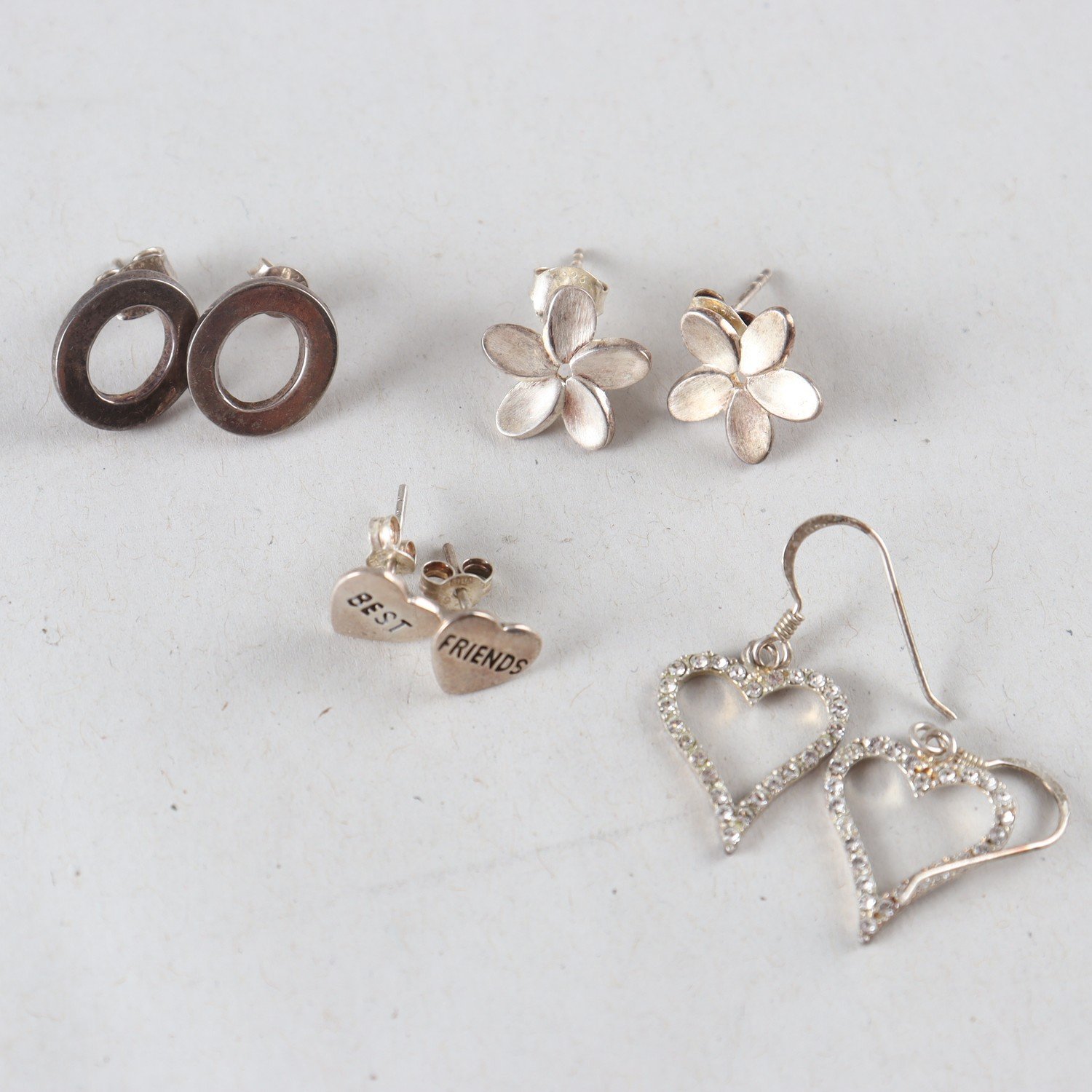 Örhängen, Silver, Stenar, 4st Par, Brv: 9,6g