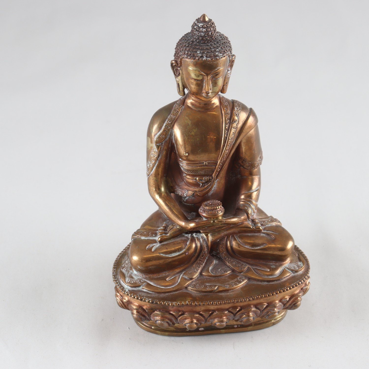 Figurin, mässing, Shakyamuni, Buddha