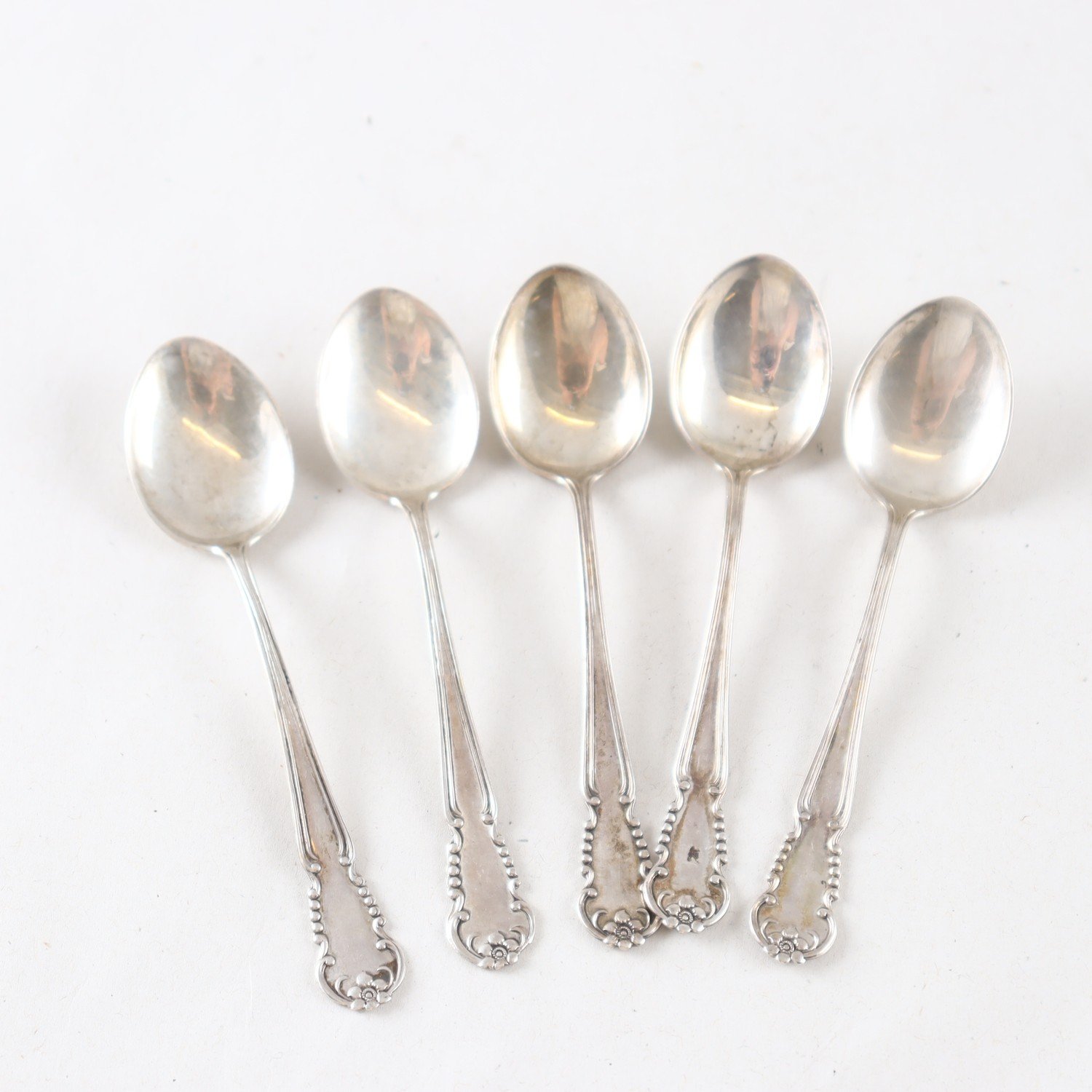 Kaffeskedar, silver, G.K, Stockholm, 1962, 5 st
