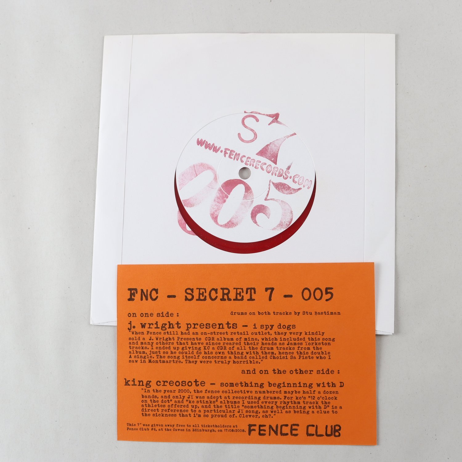 Singel J. Wright Presents & King Creosote, I Spy Dogs/Something Beginning With D