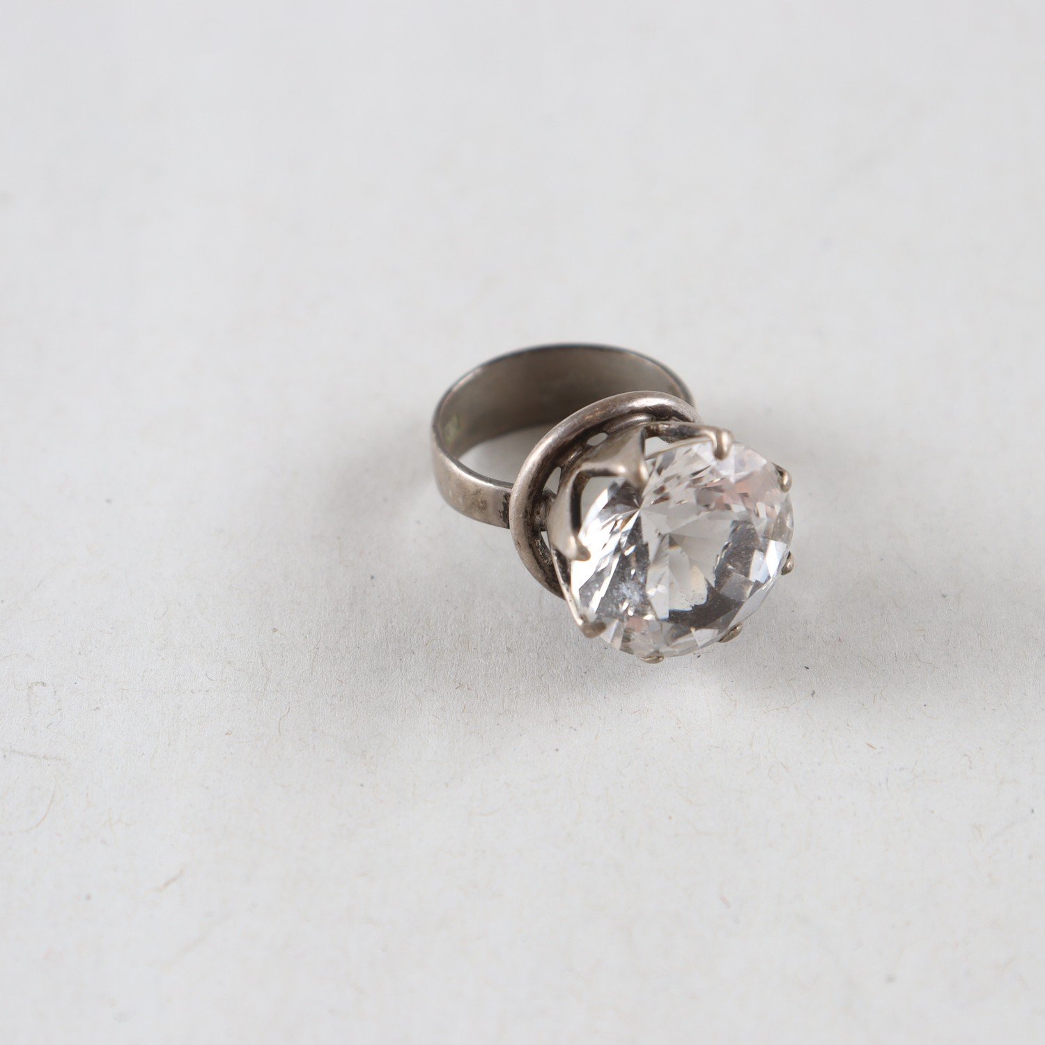 Ring, Silver, Ge-Kå Rolf Kaplan Ab, 1974, med bergskristall, Brv: 8,3g