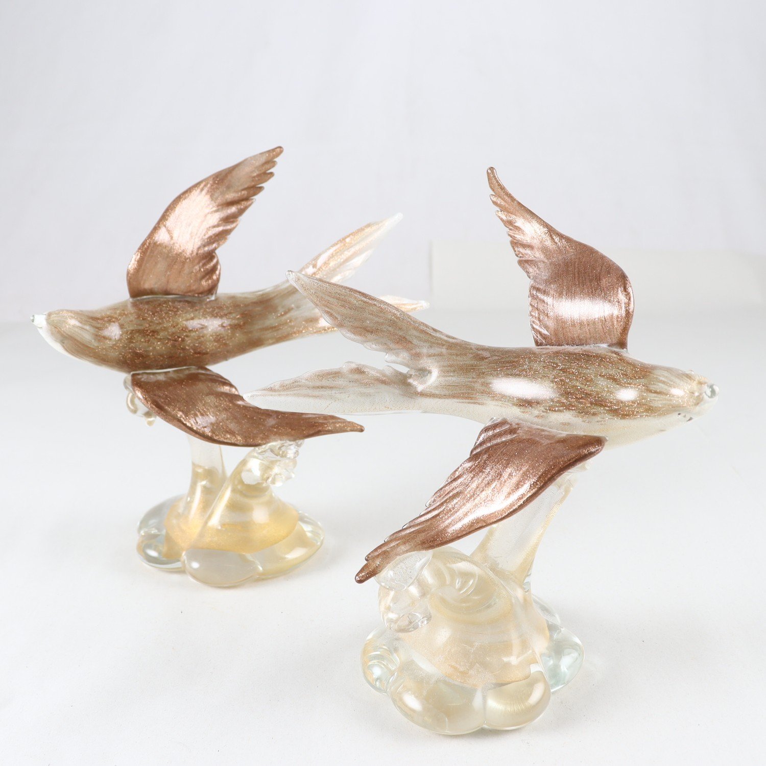 Konstglas, Fåglar, Alfredo Barbini, Murano, 2 st. Samfraktas ej