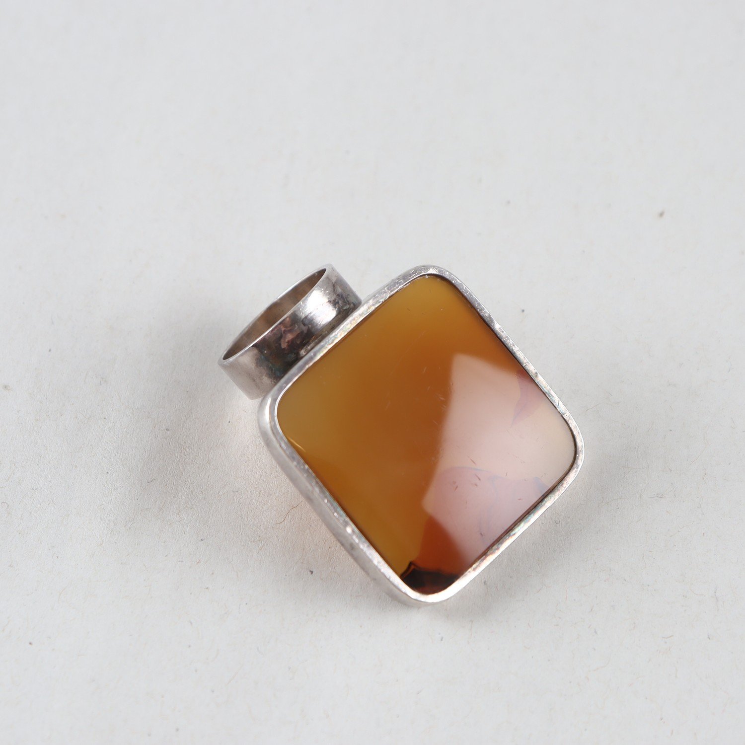 Ring, silver, agat, Frankrike, vintage, brv: 21,9g